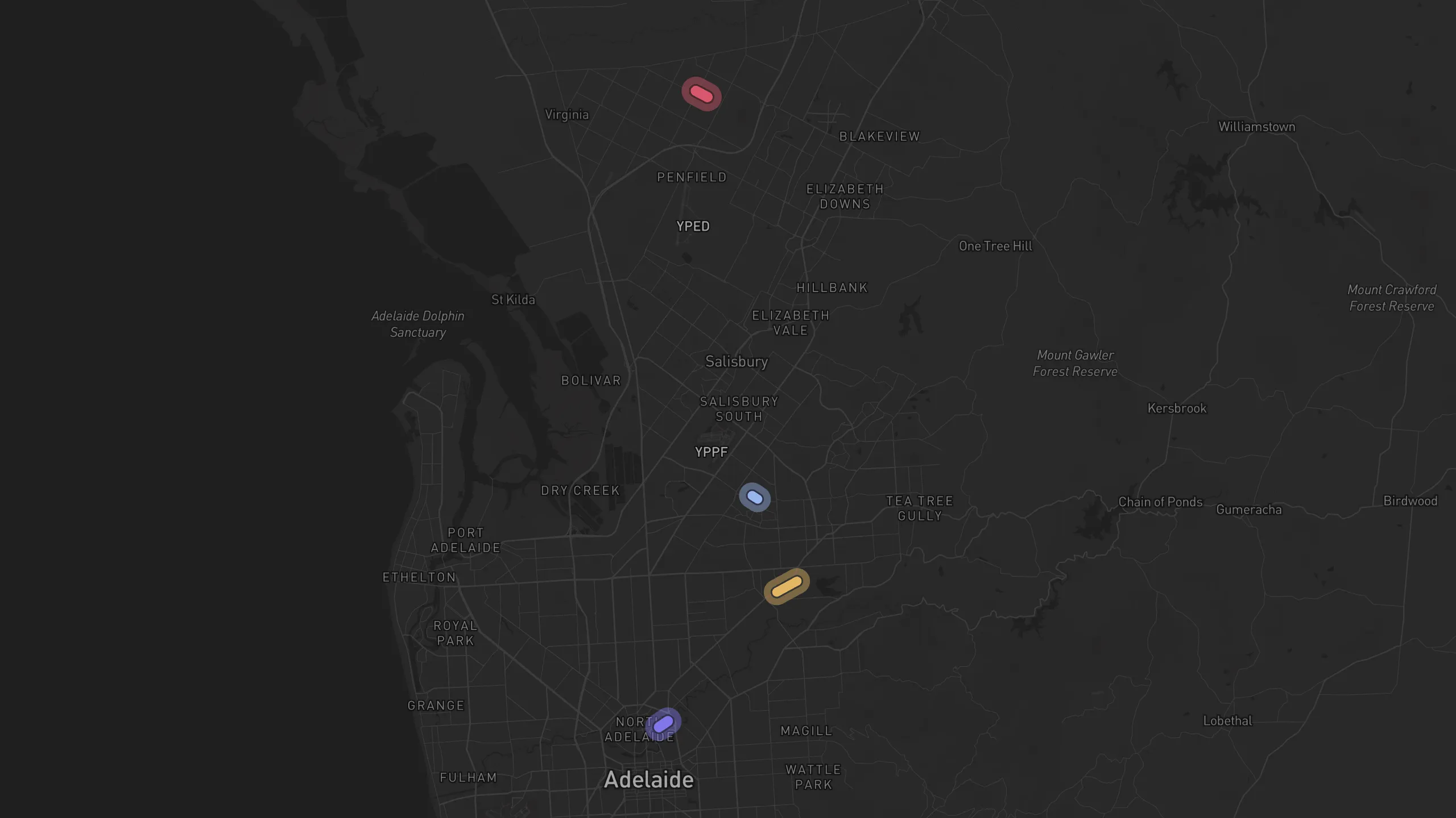 Map of street alignments in Adelaide