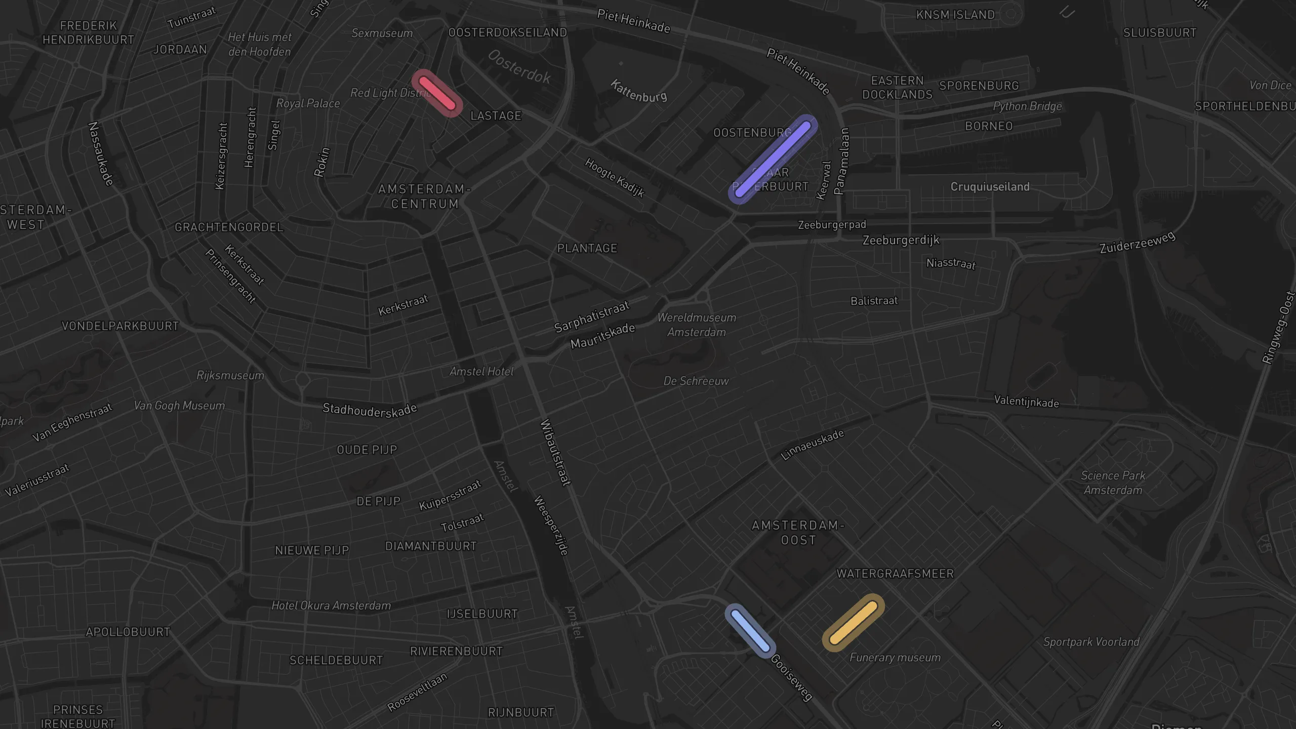 Map of street alignments in Amsterdam