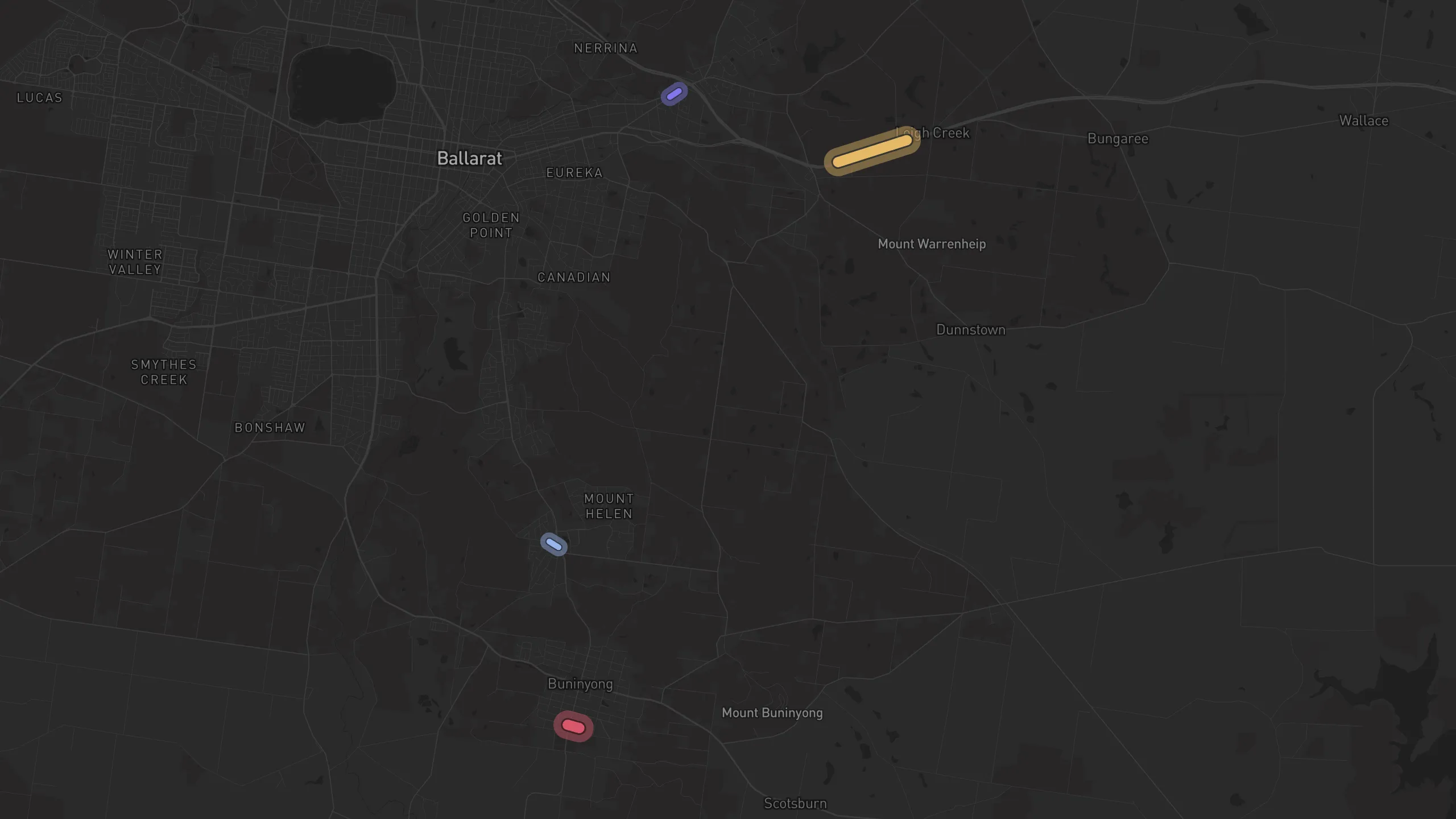 Map of street alignments in Ballarat
