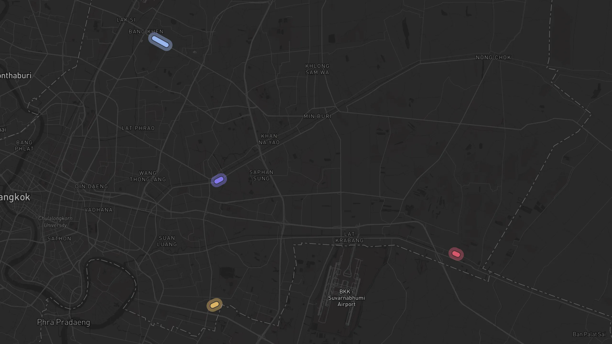 Map of street alignments in Bangkok