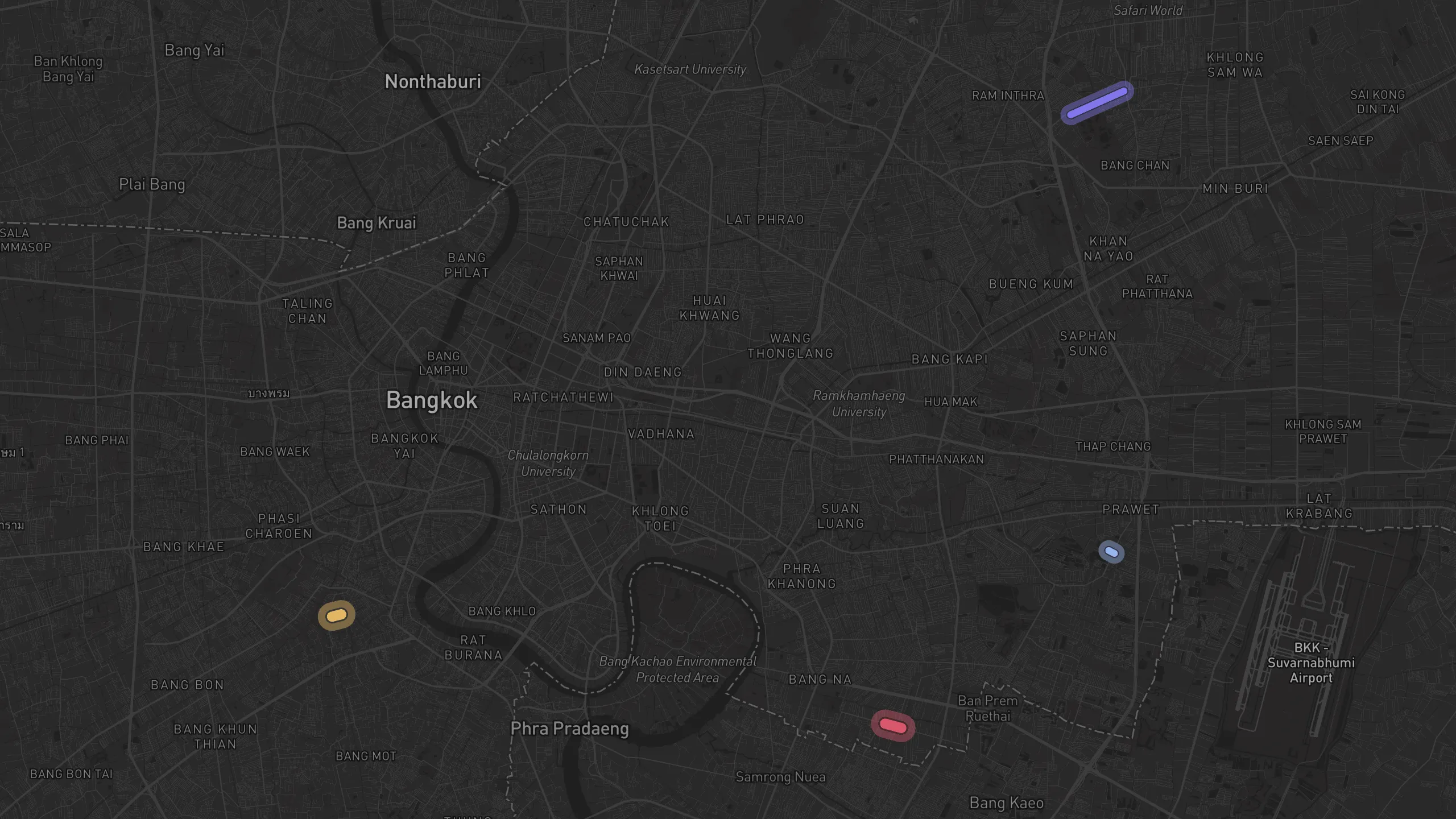 Map of street alignments in Bangkok