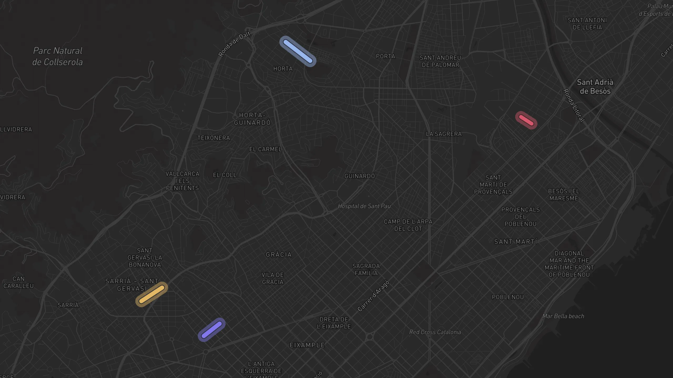 Map of street alignments in Barcelona