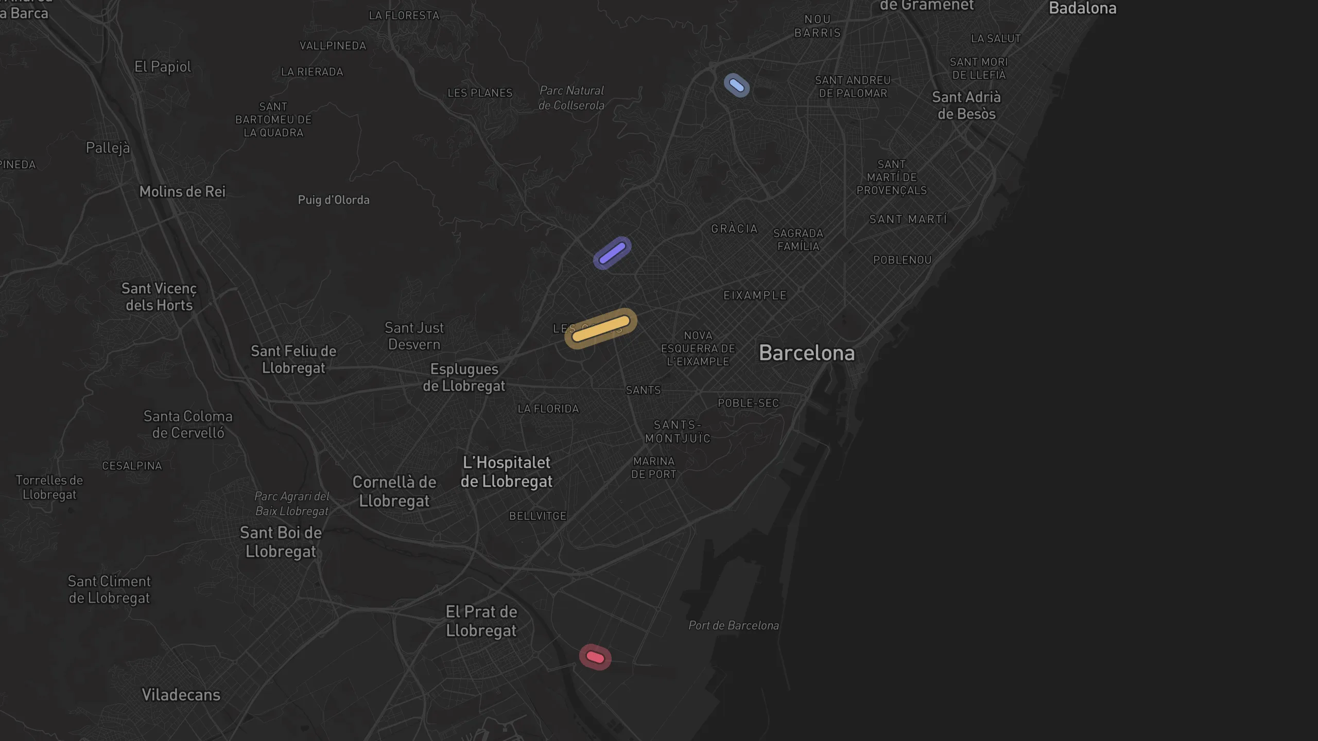 Map of street alignments in Barcelona