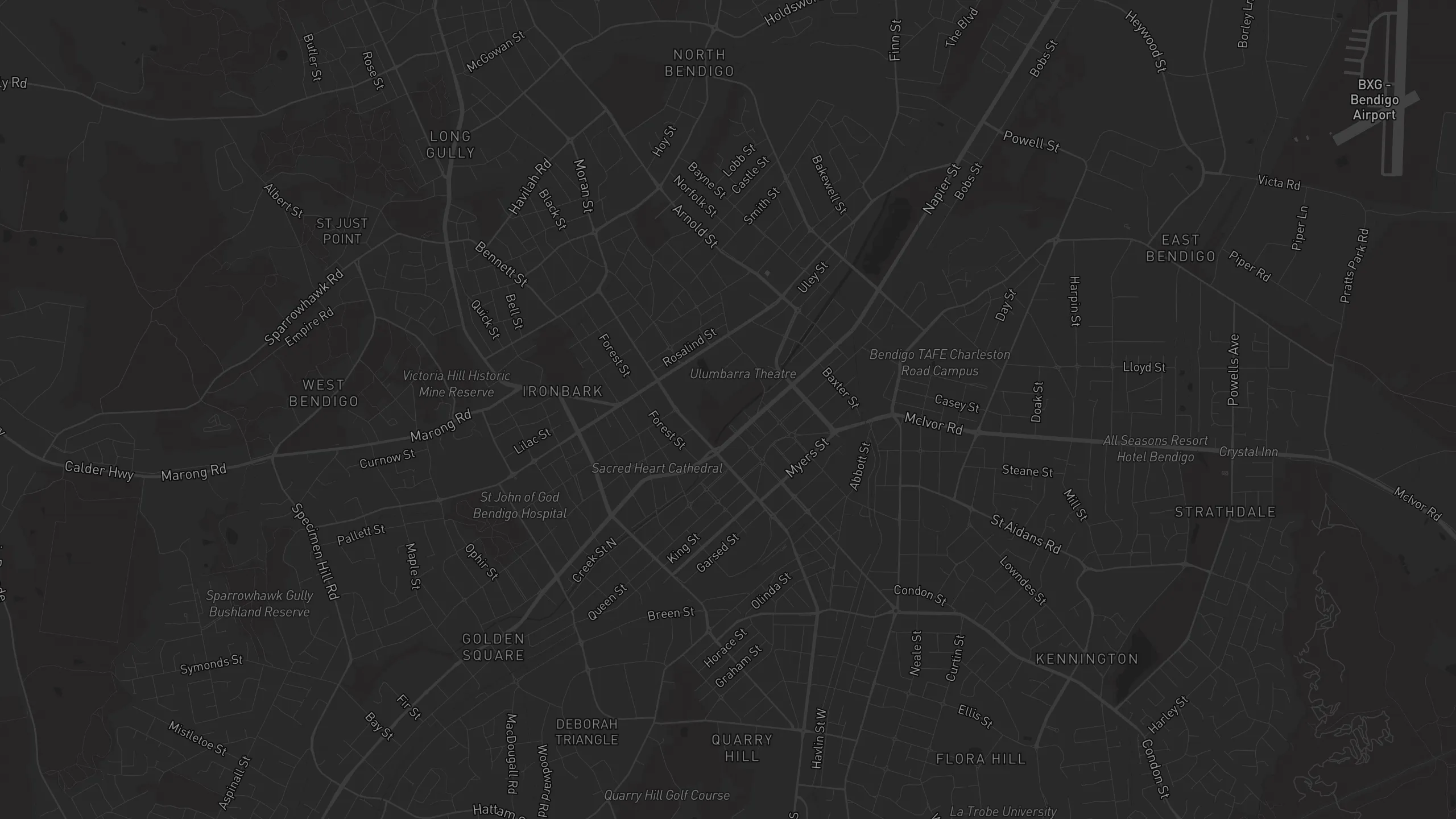 Map of street alignments in Bendigo