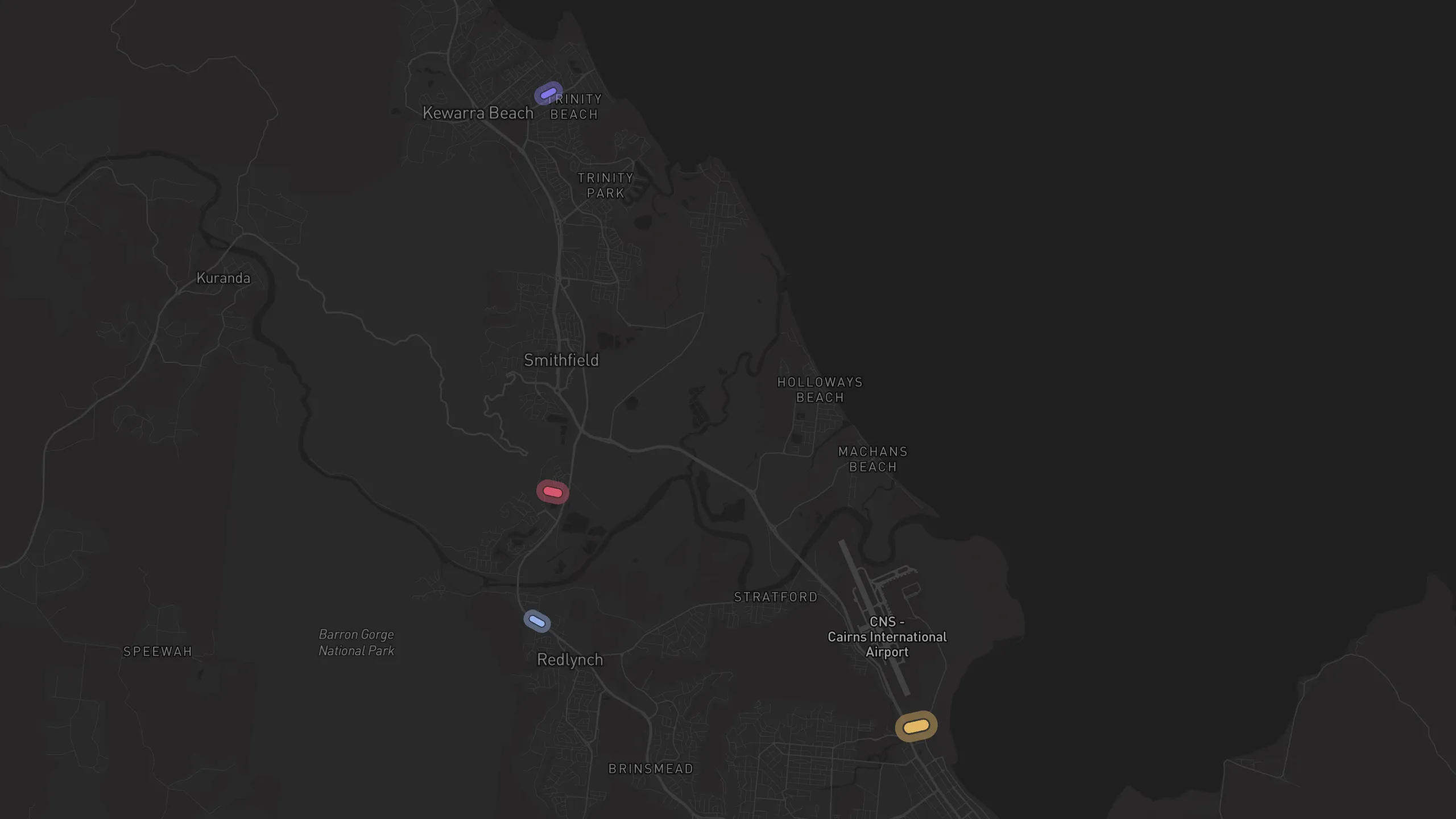Map of street alignments in Cairns