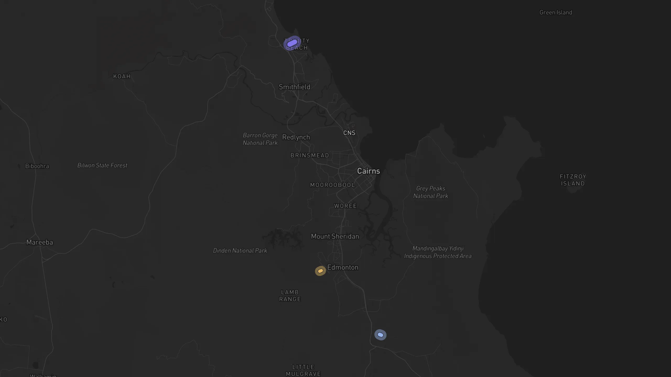 Map of street alignments in Cairns