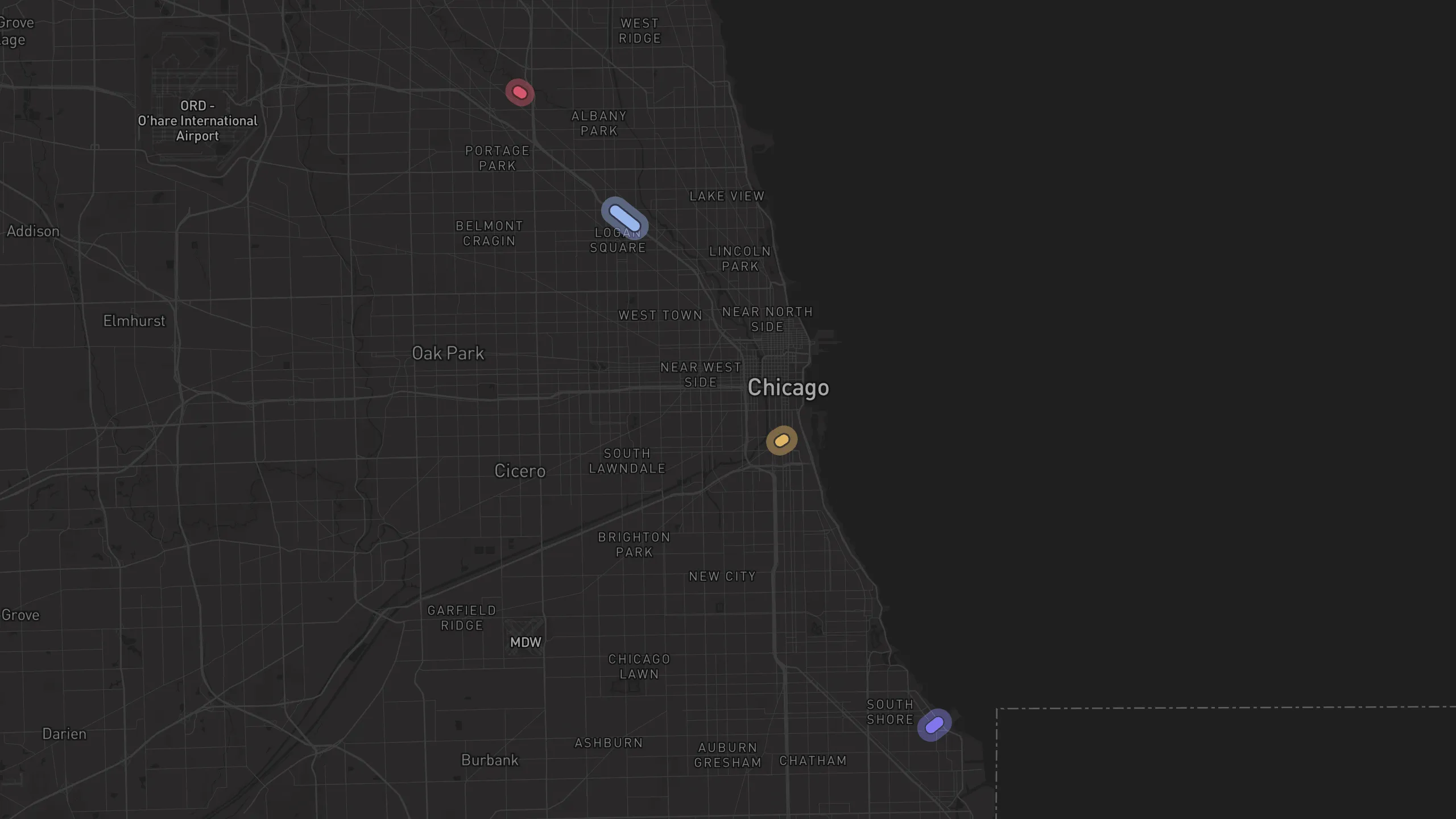 Map of street alignments in Chicago