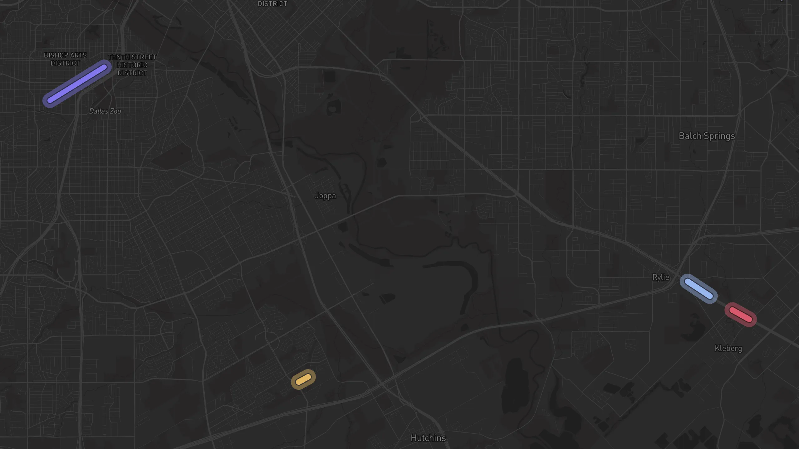 Map of street alignments in Dallas