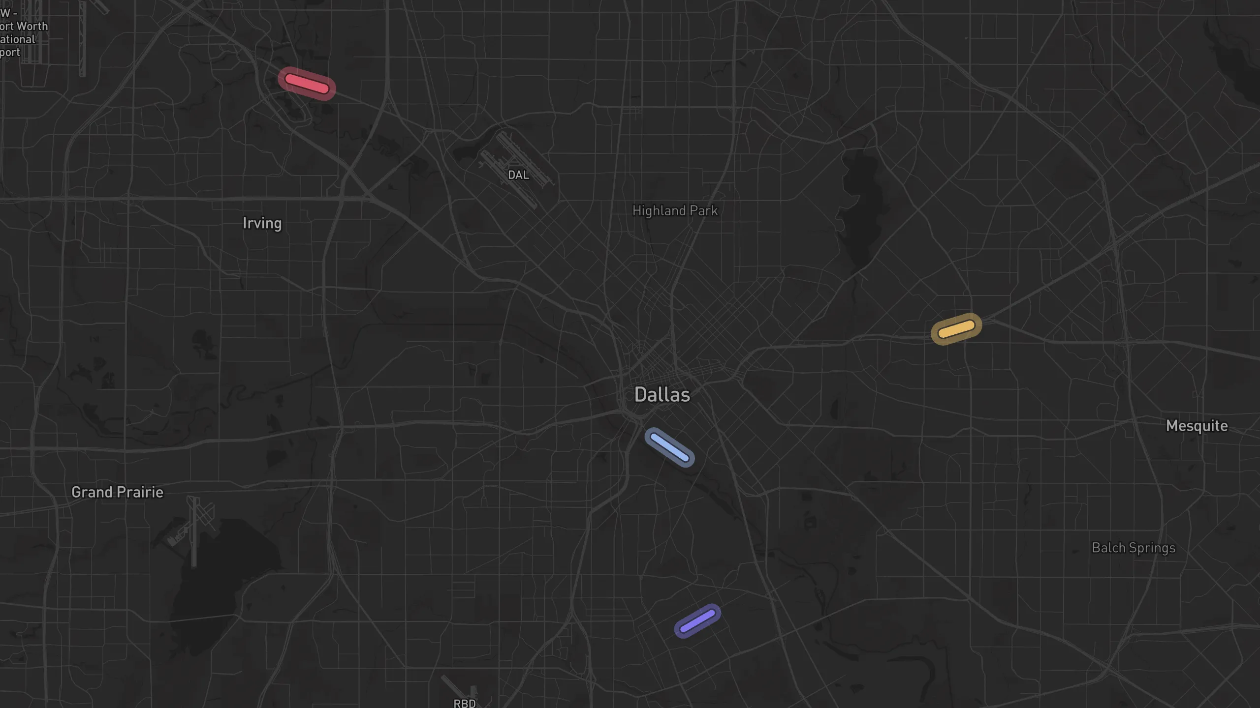 Map of street alignments in Dallas