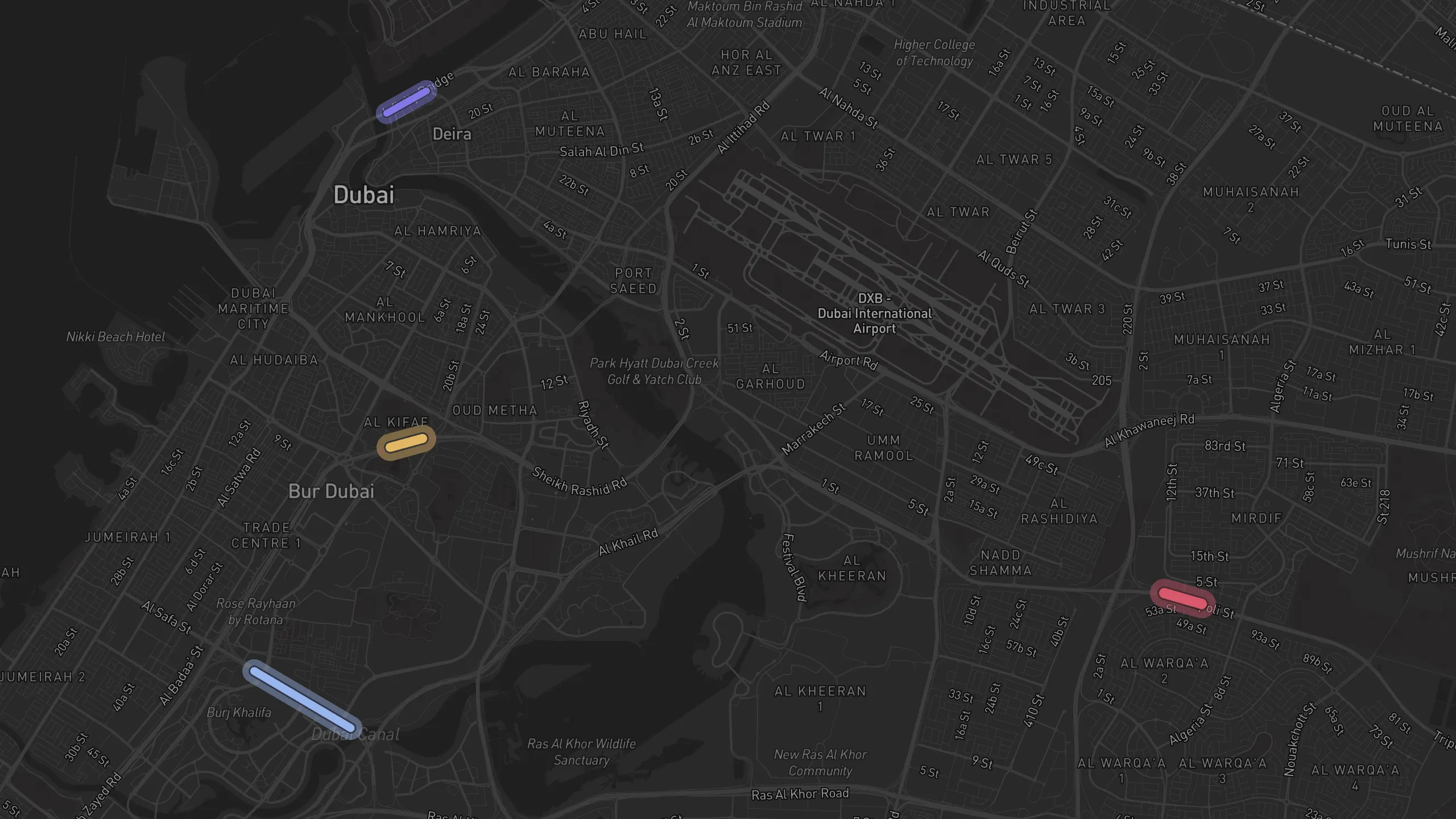 Map of street alignments in Dubai