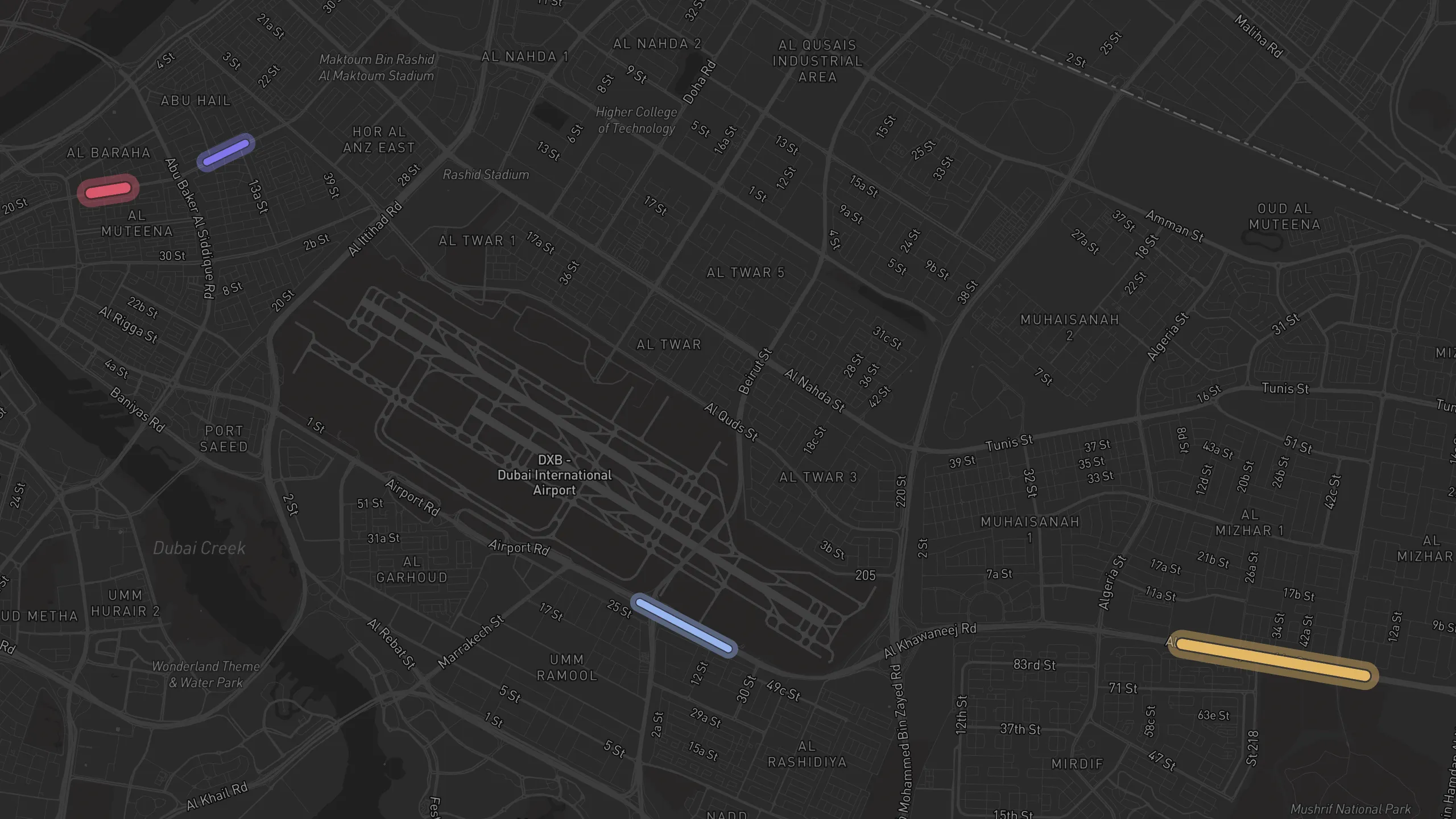 Map of street alignments in Dubai