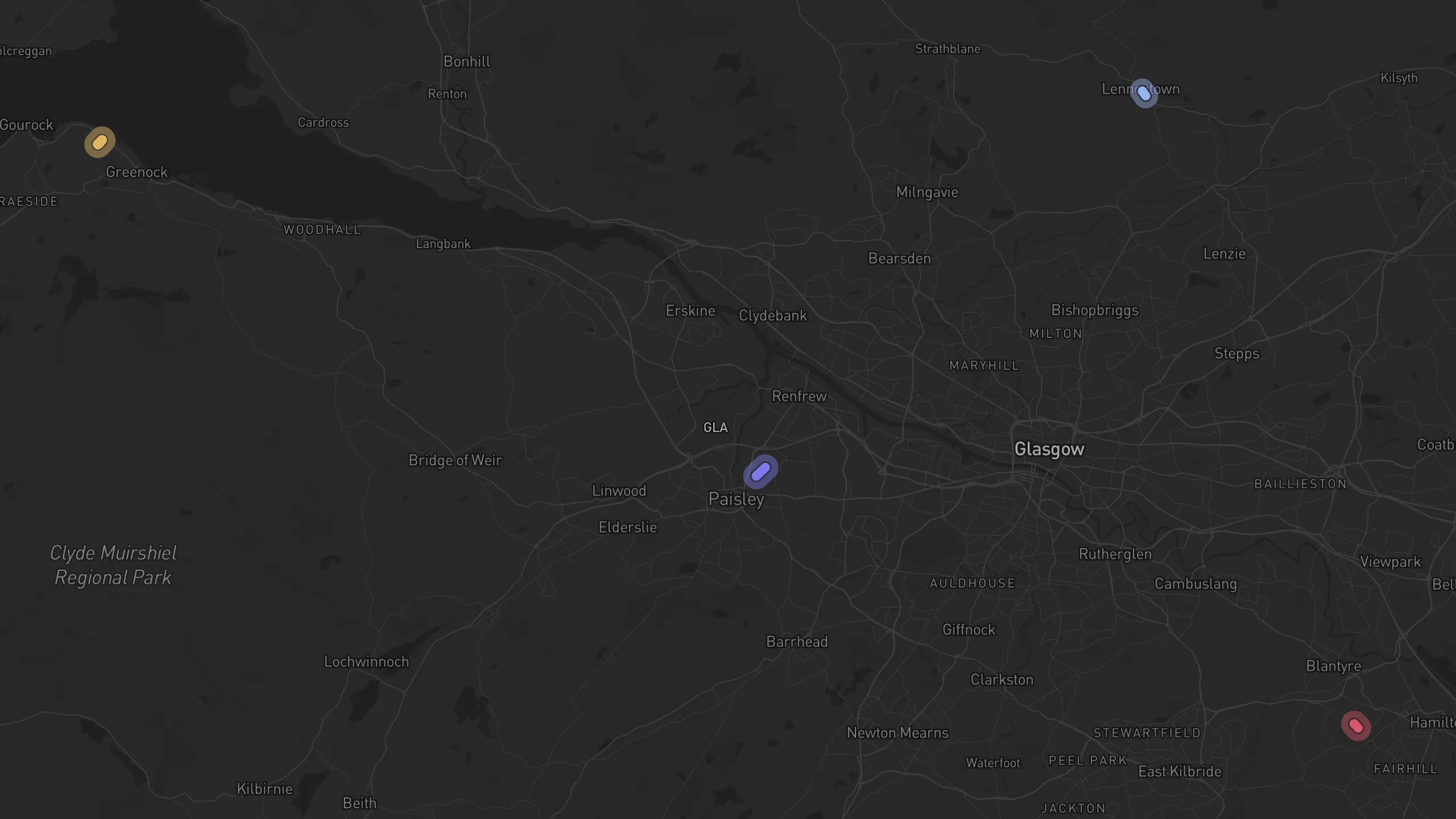 Map of street alignments in Glasgow