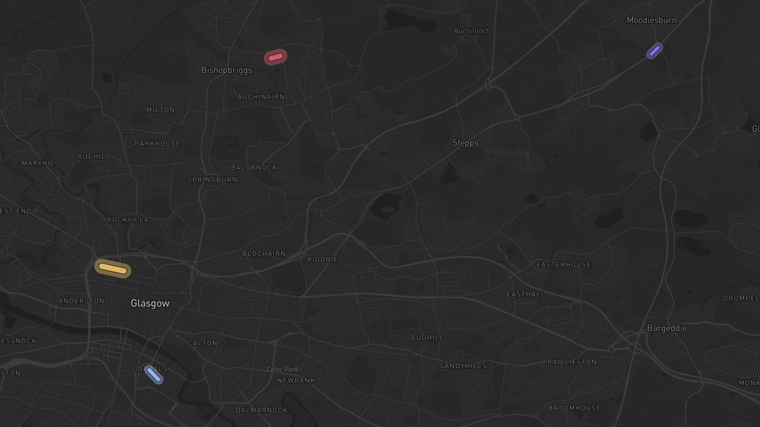 Map of street alignments in Glasgow