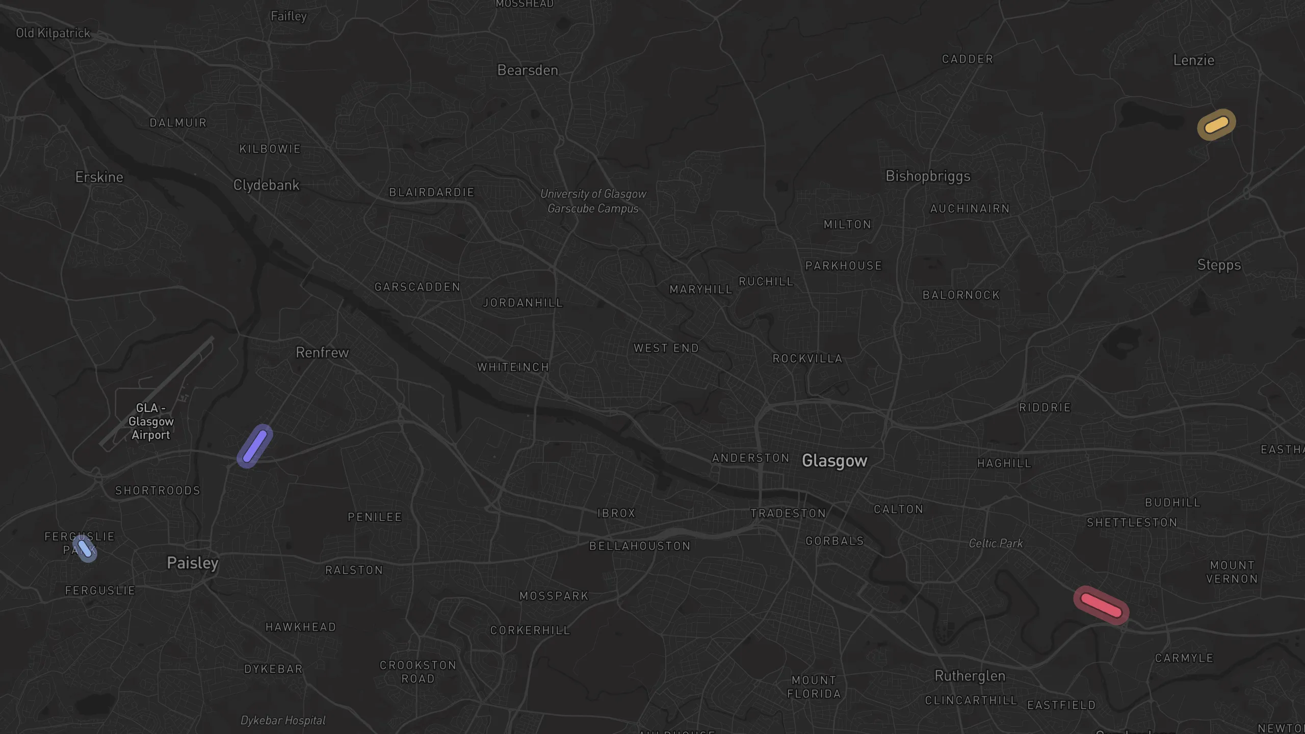 Map of street alignments in Glasgow