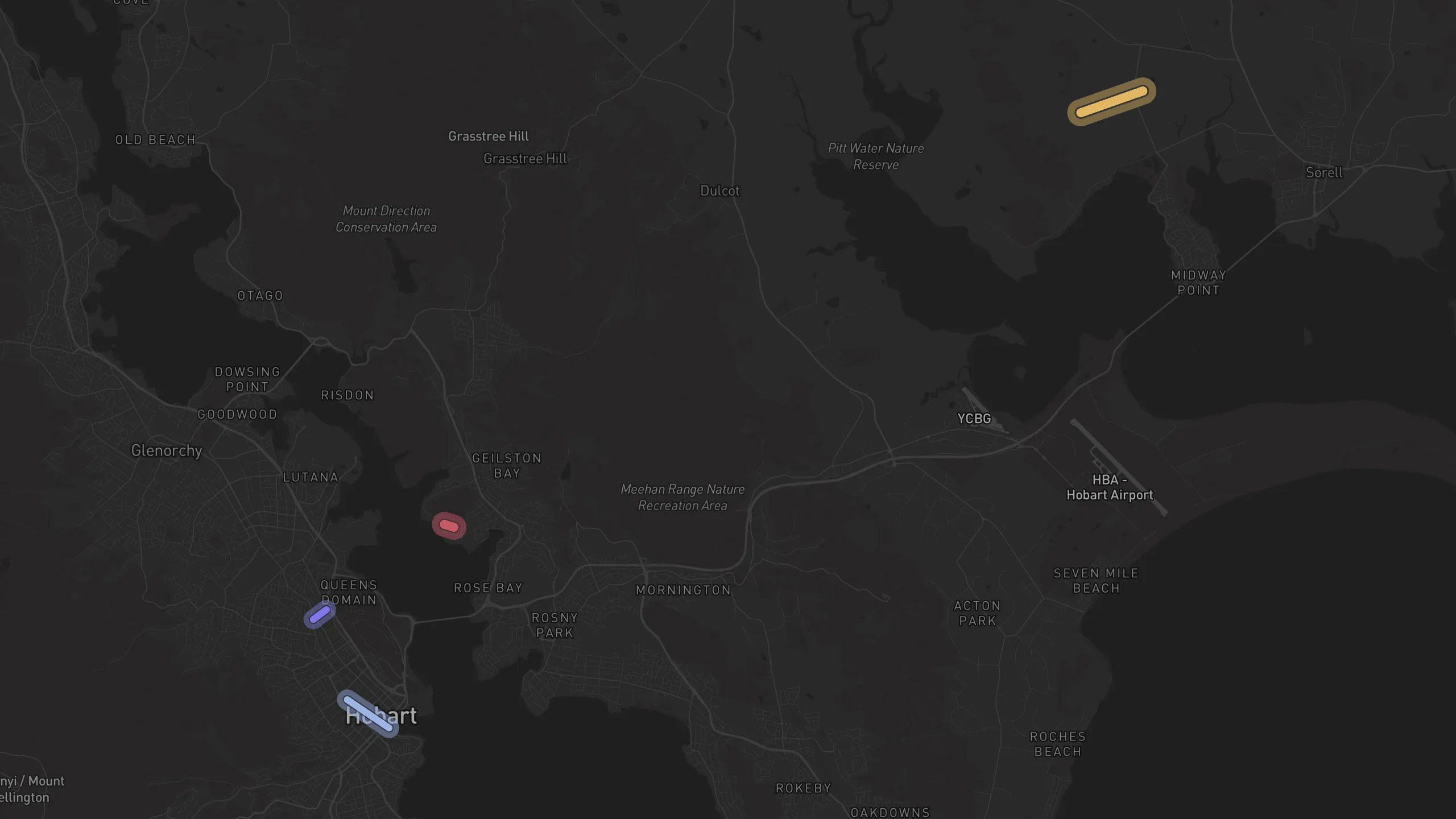 Map of street alignments in Hobart
