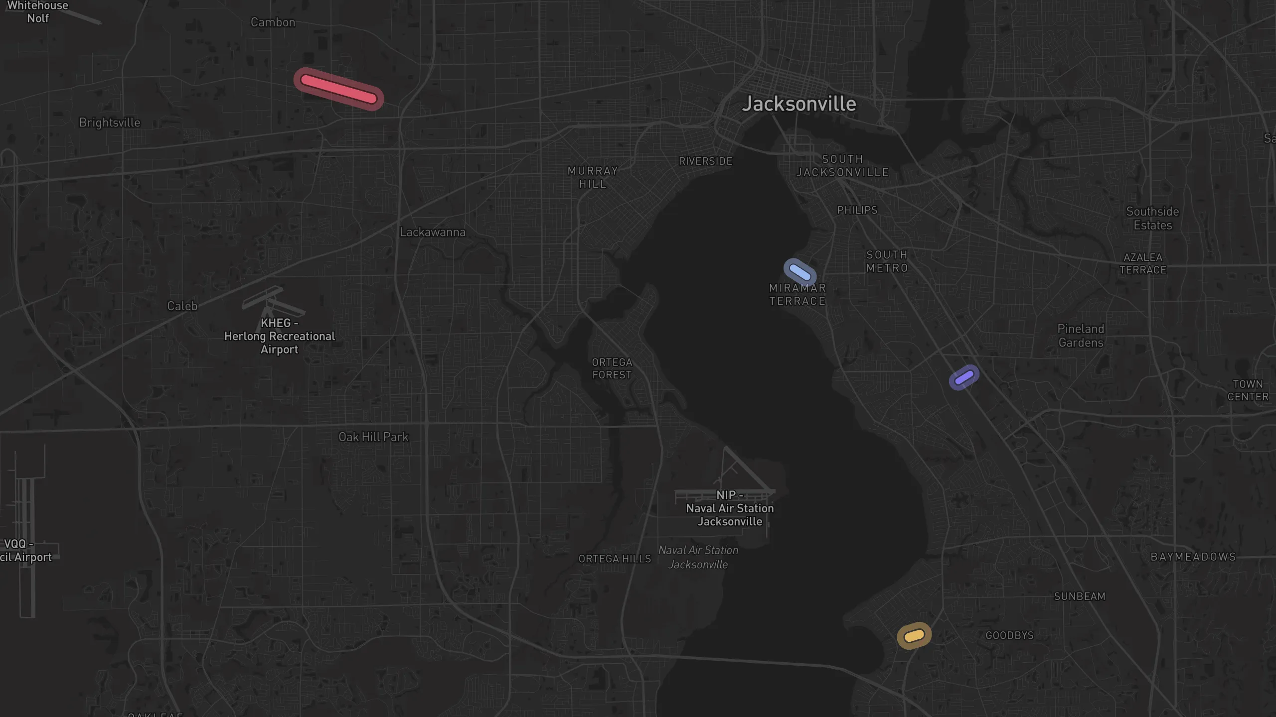 Map of street alignments in Jacksonville