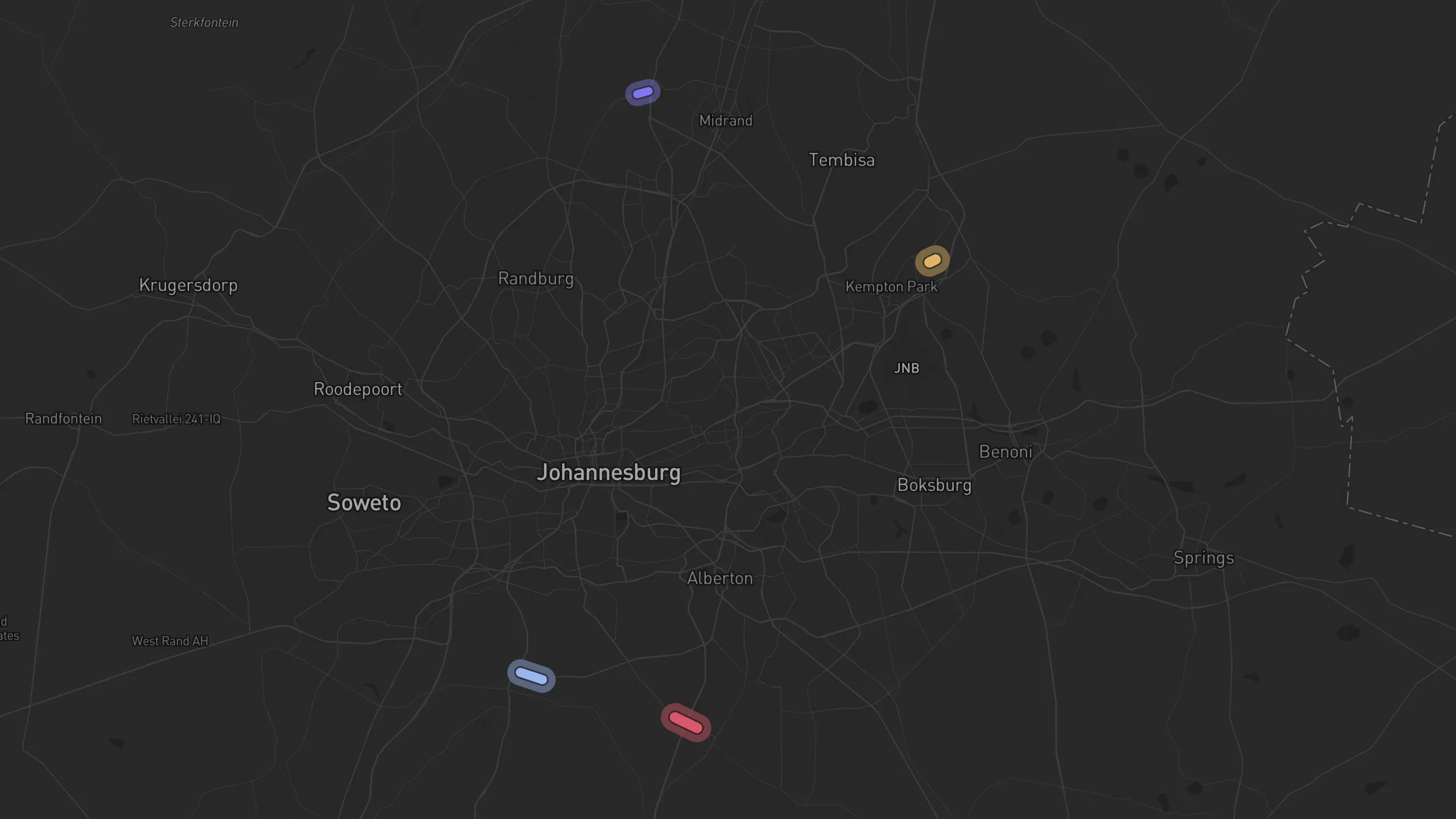 Map of street alignments in Johannesburg