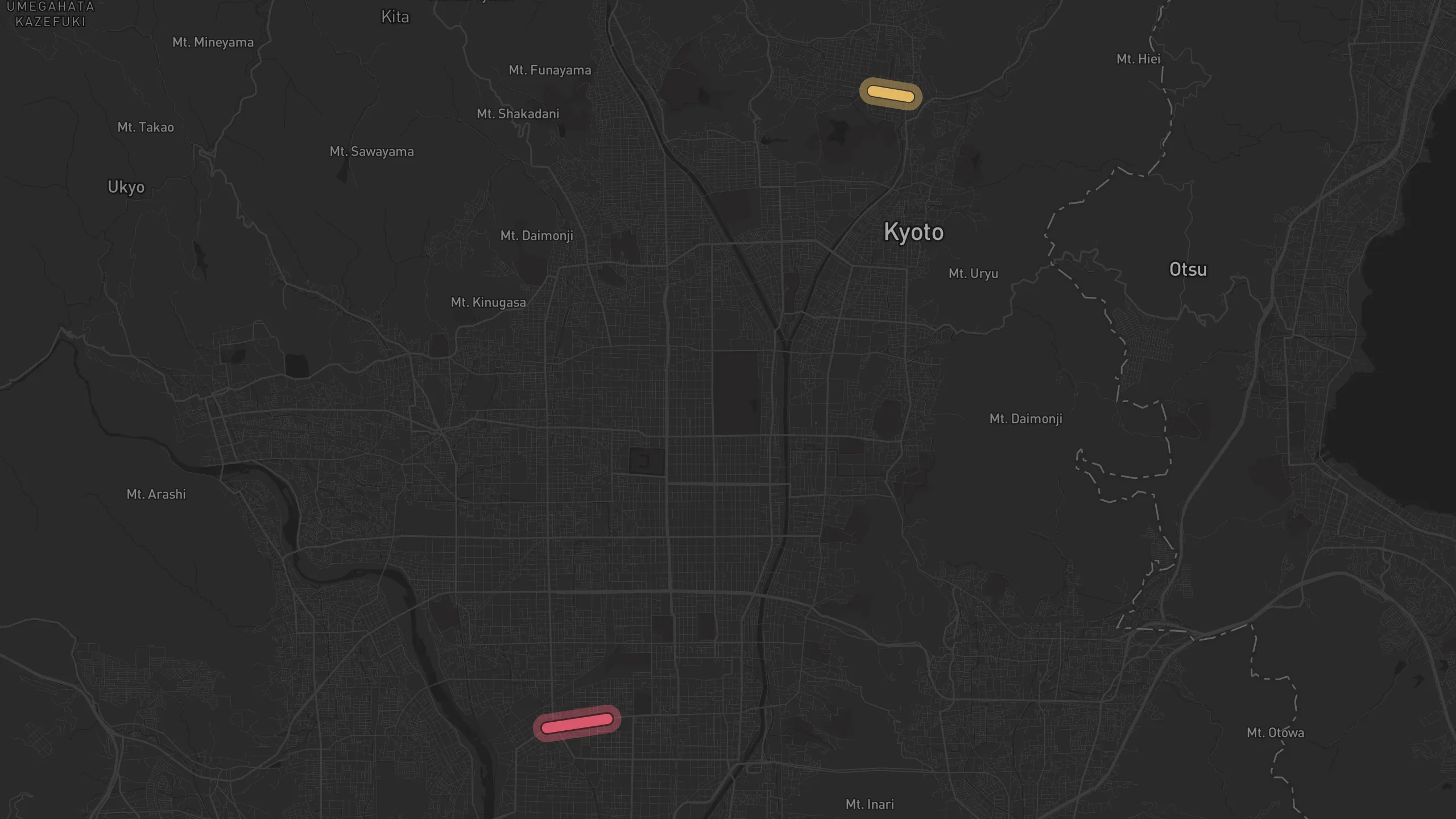Map of street alignments in Kyoto