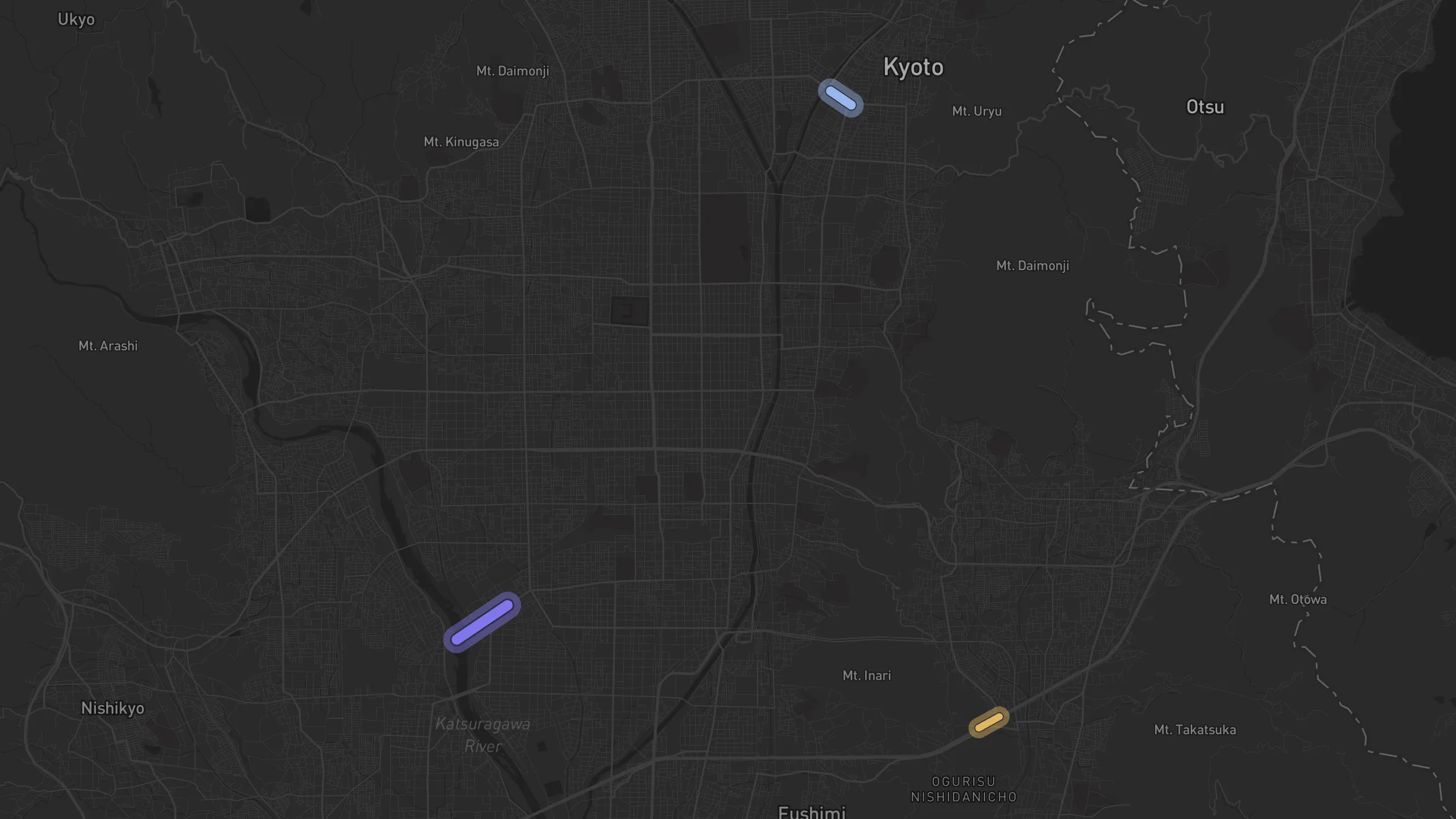Map of street alignments in Kyoto