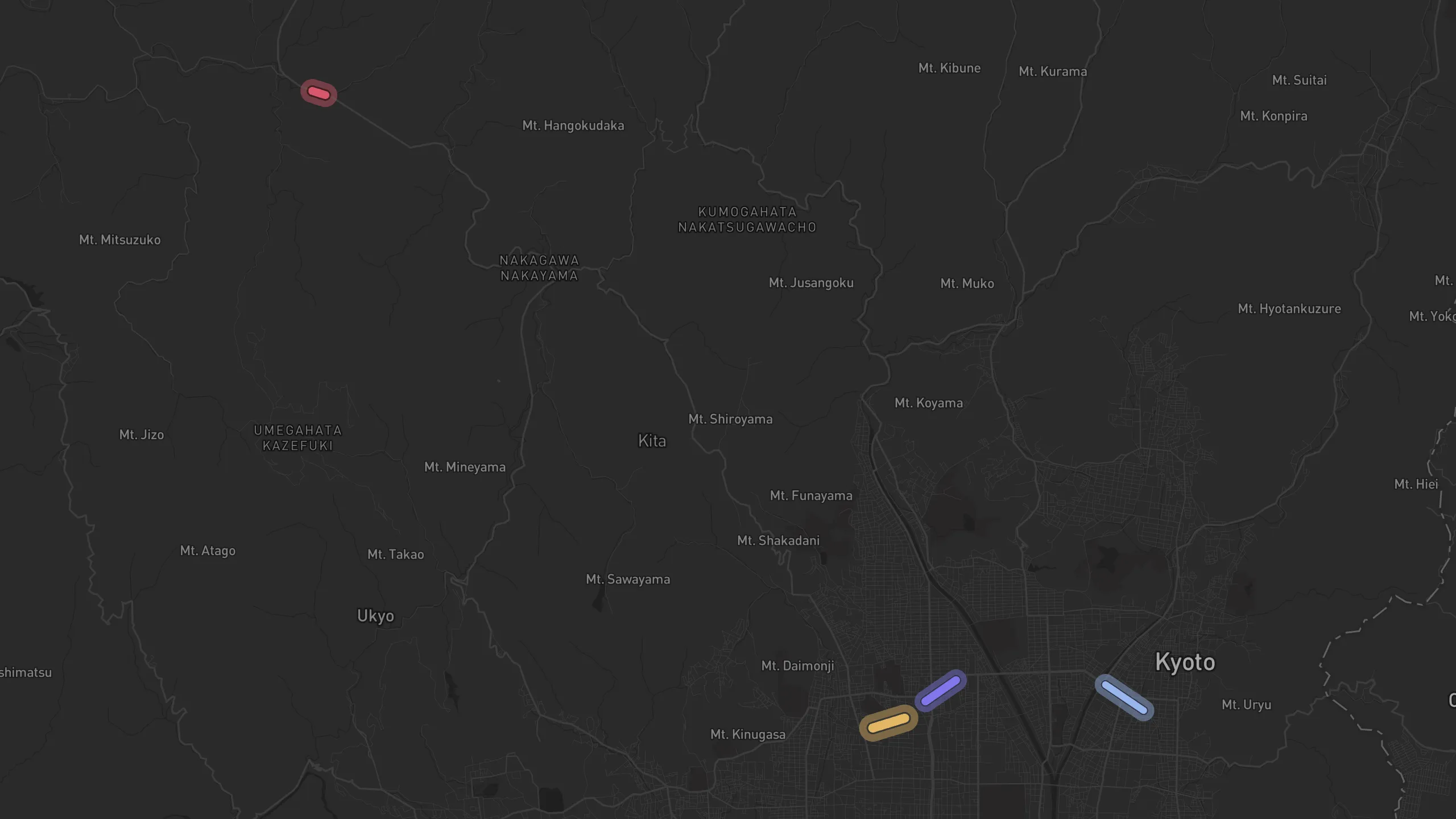 Map of street alignments in Kyoto