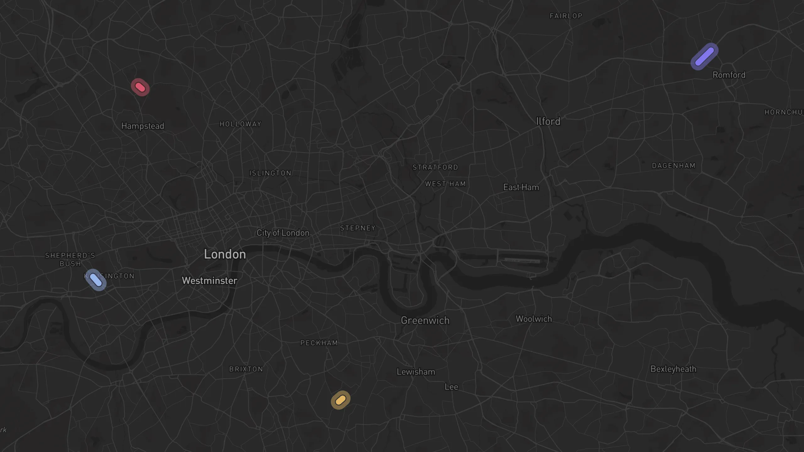 Map of street alignments in London