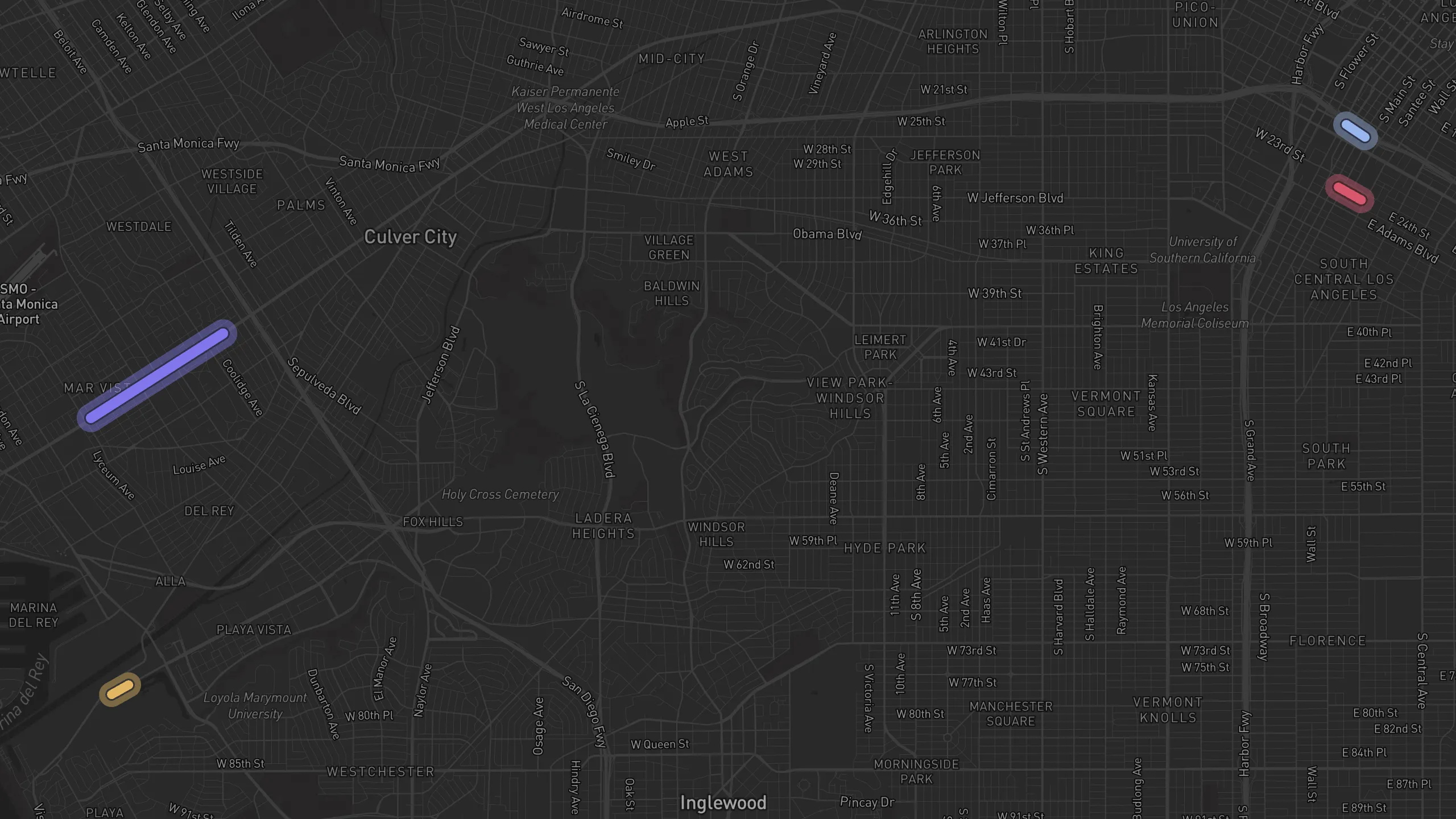 Map of street alignments in Los Angeles