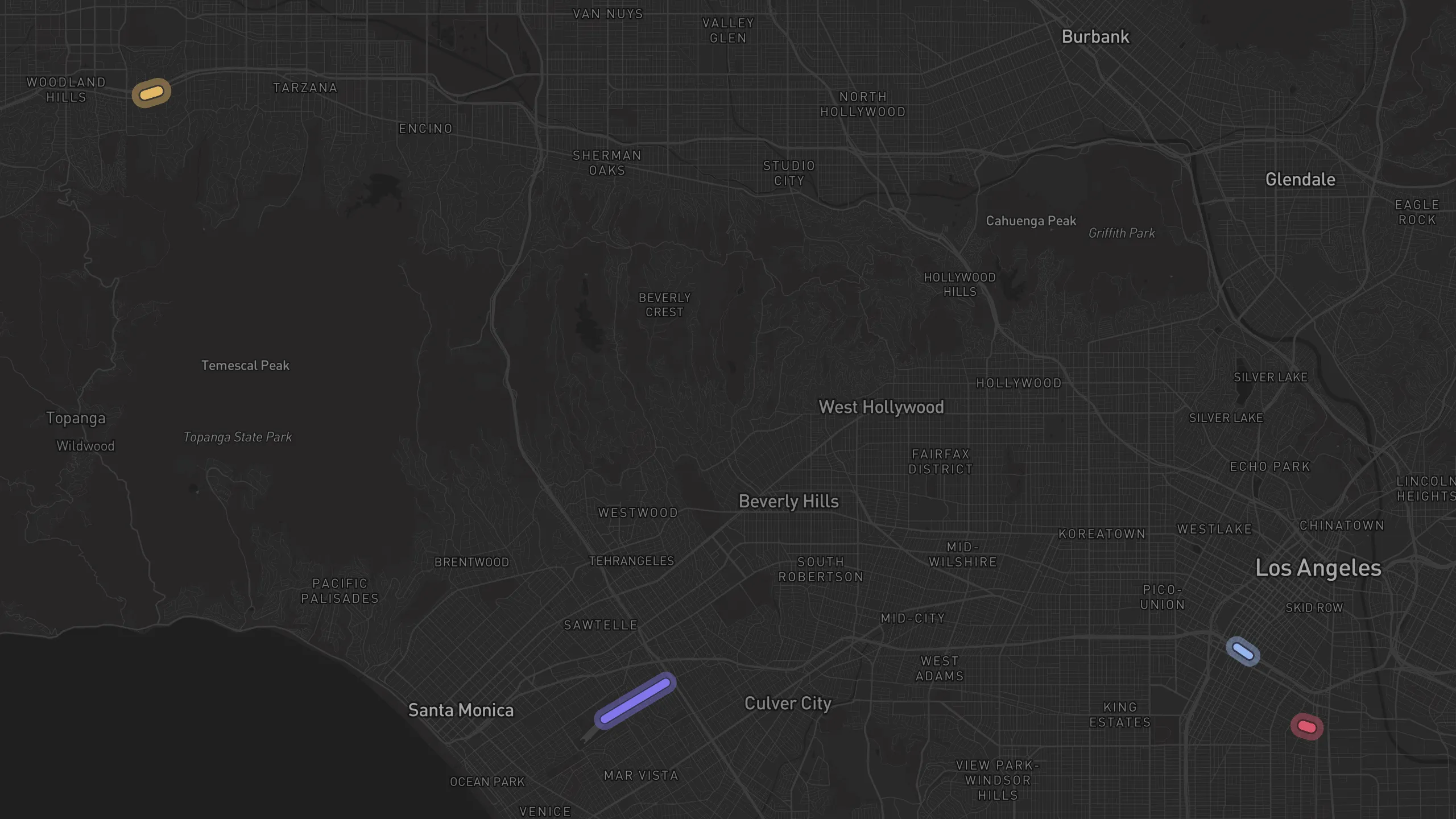 Map of street alignments in Los Angeles