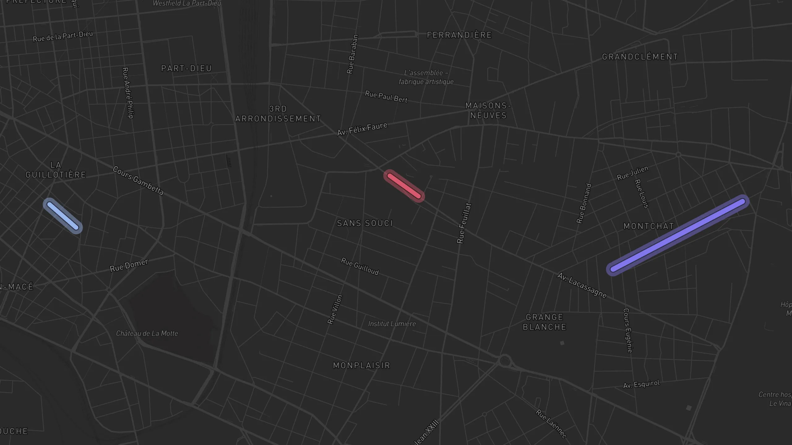 Map of street alignments in Lyon