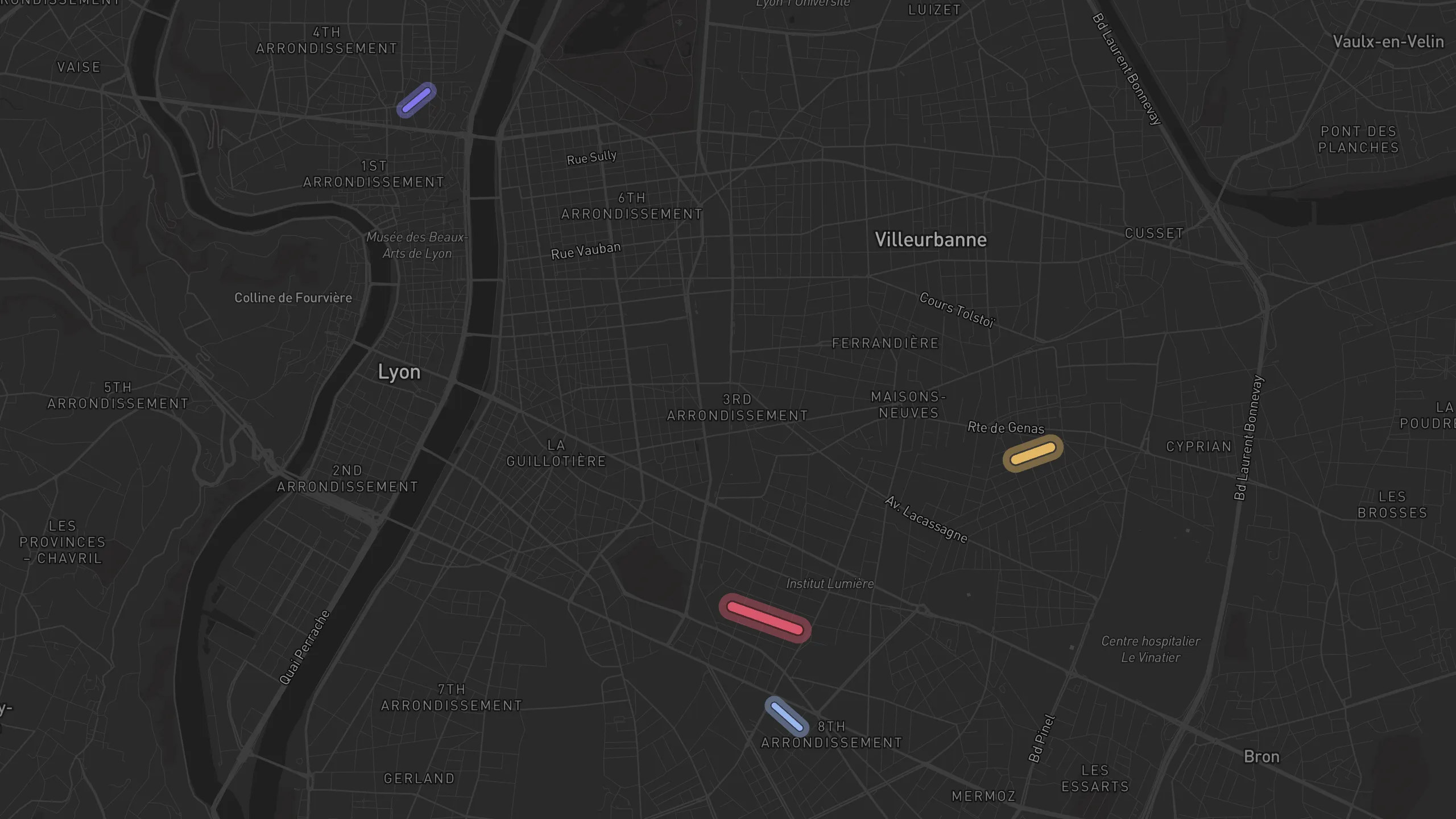 Map of street alignments in Lyon