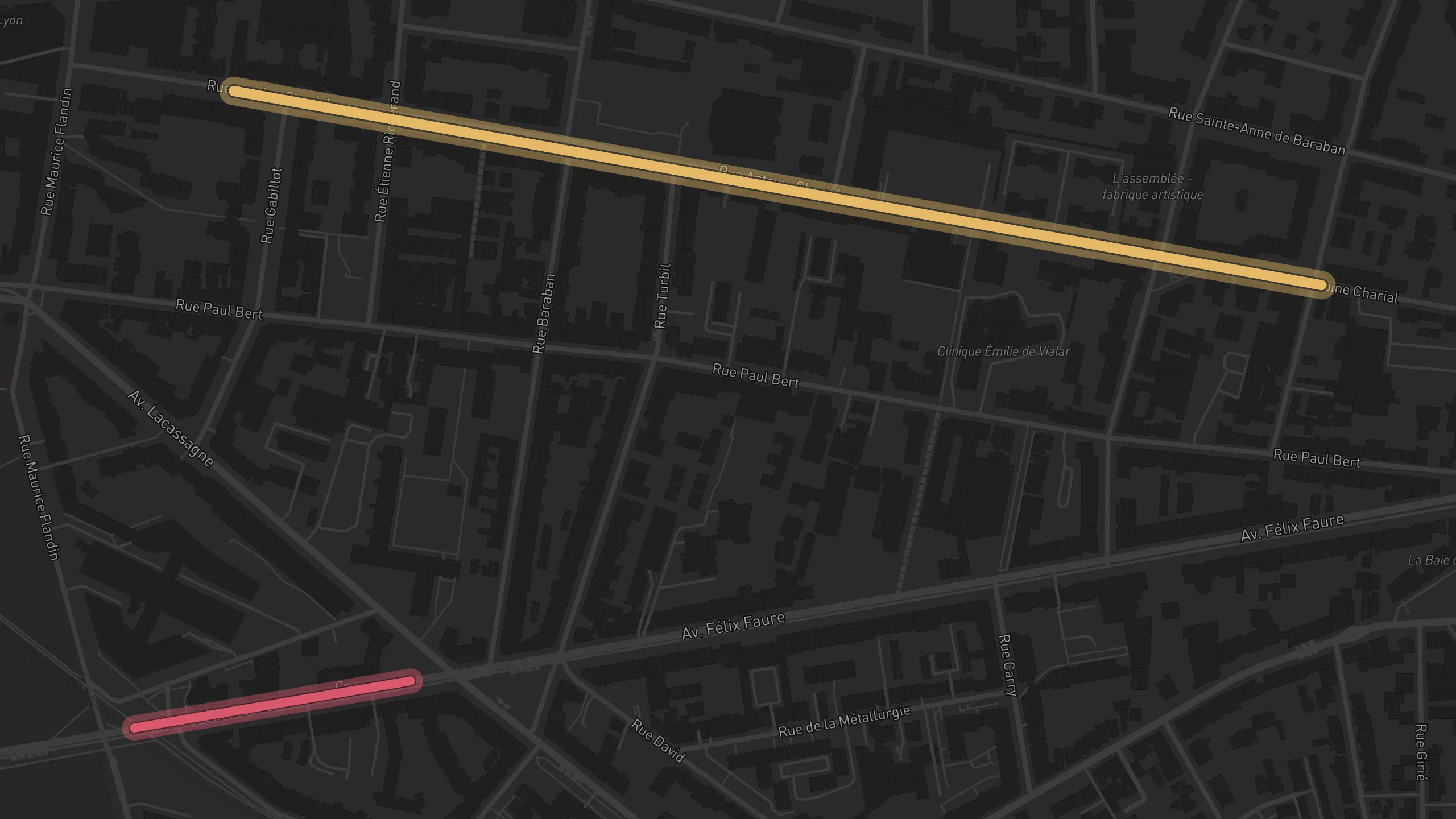 Map of street alignments in Lyon