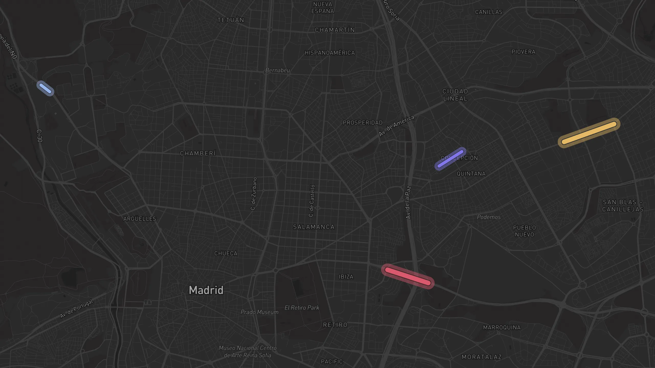 Map of street alignments in Madrid