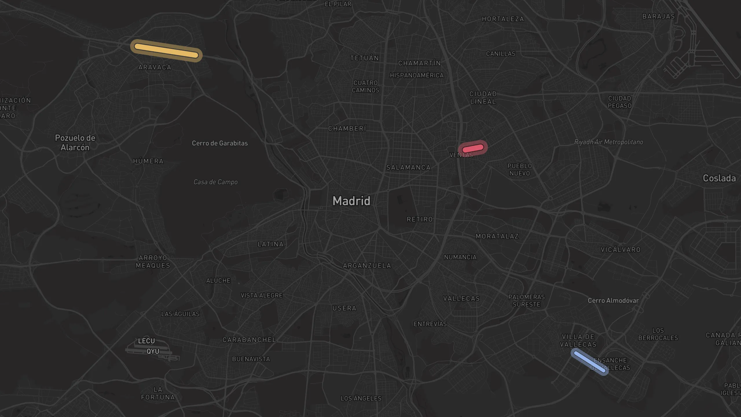 Map of street alignments in Madrid