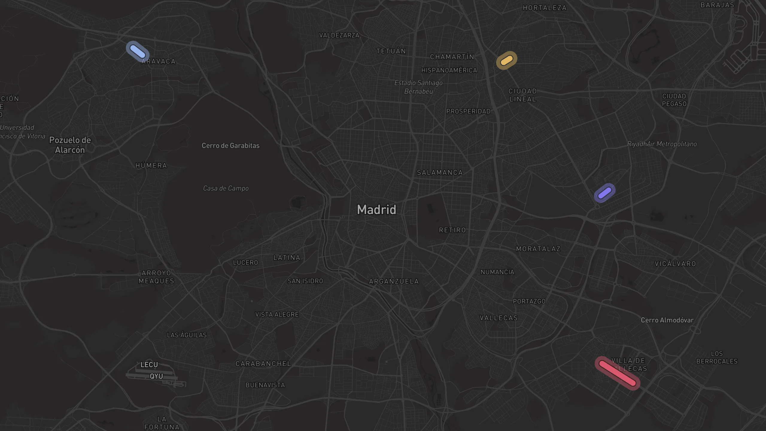 Map of street alignments in Madrid