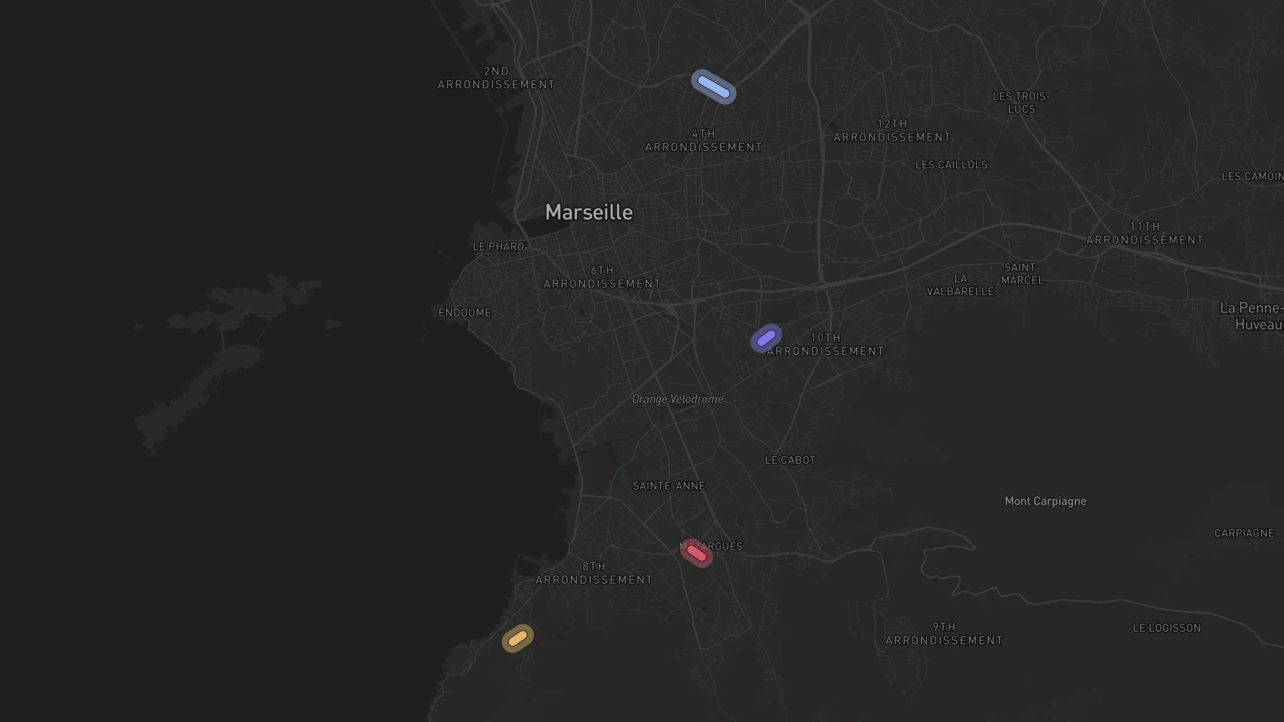 Map of street alignments in Marseille