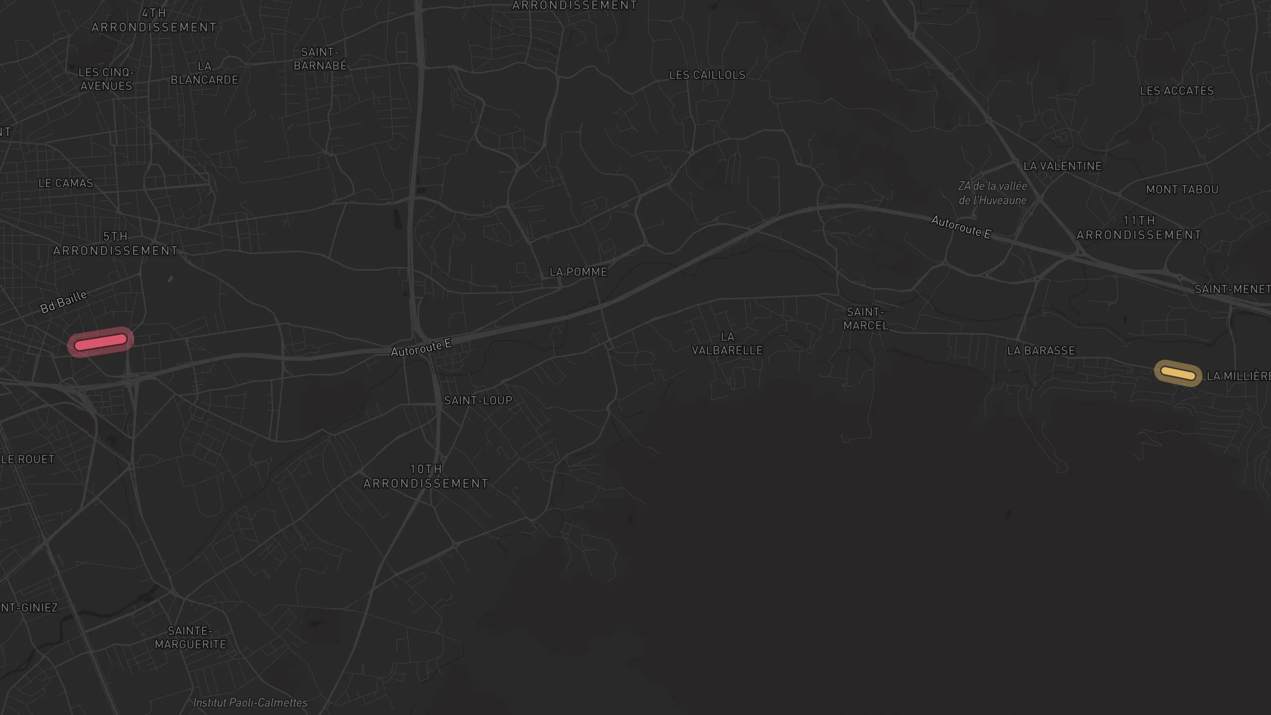 Map of street alignments in Marseille