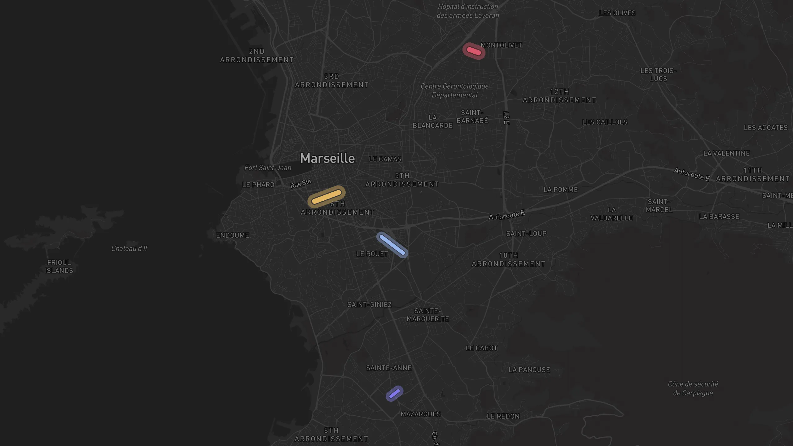 Map of street alignments in Marseille