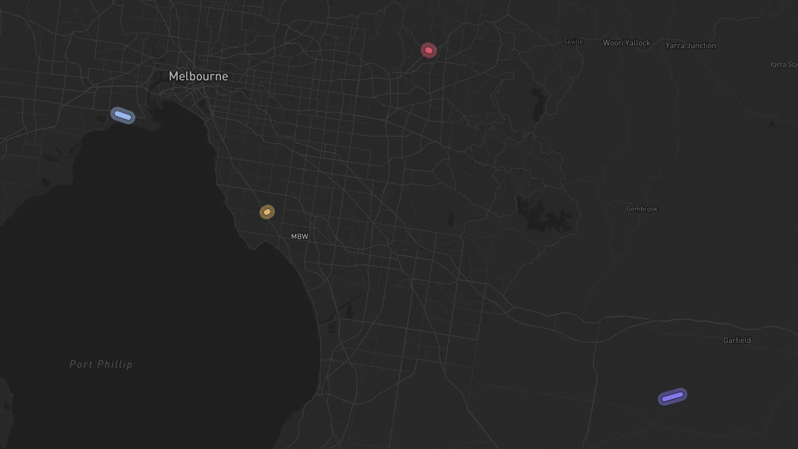 Map of street alignments in Melbourne
