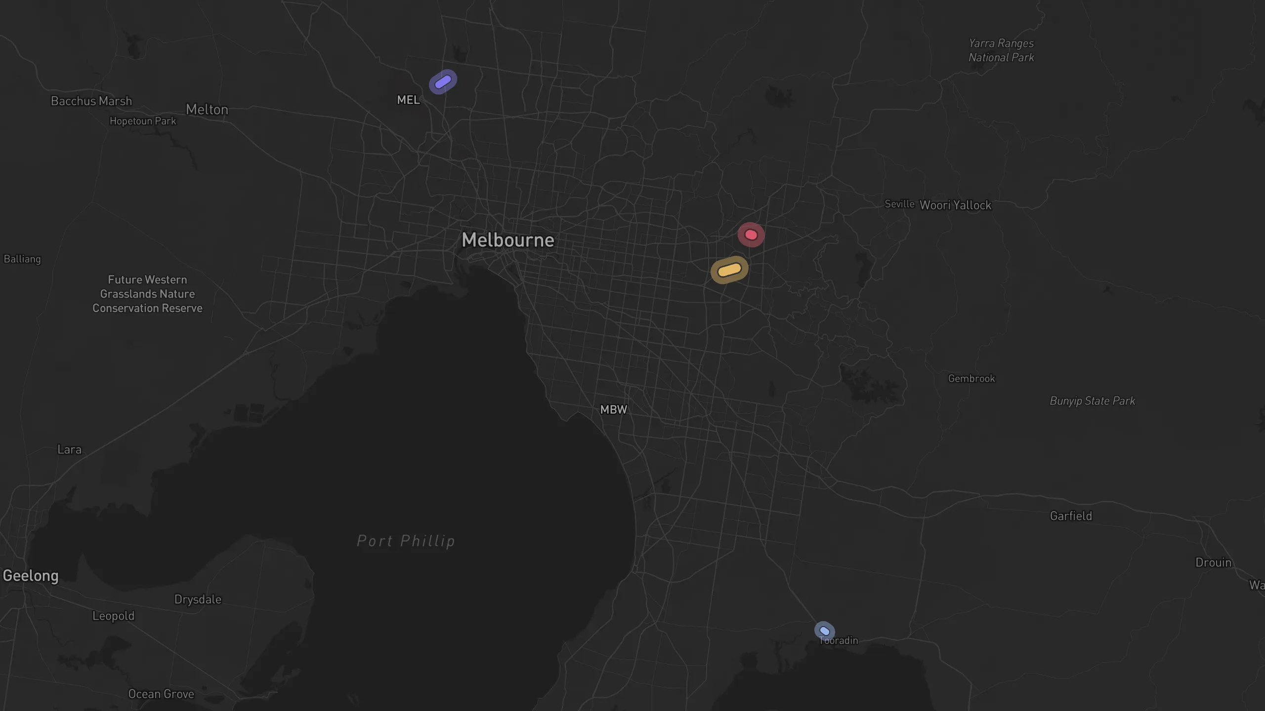 Map of street alignments in Melbourne