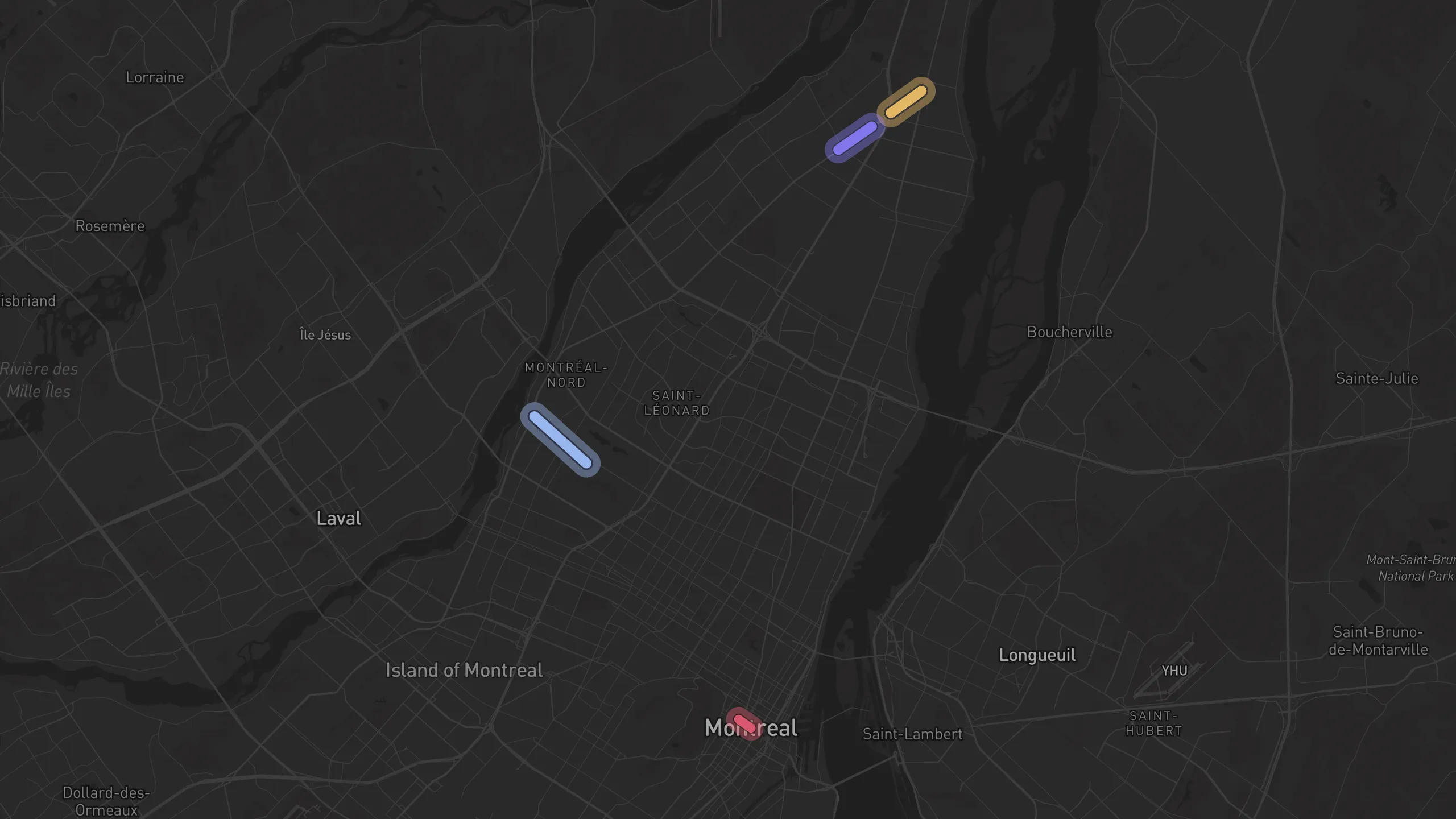 Map of street alignments in Montreal