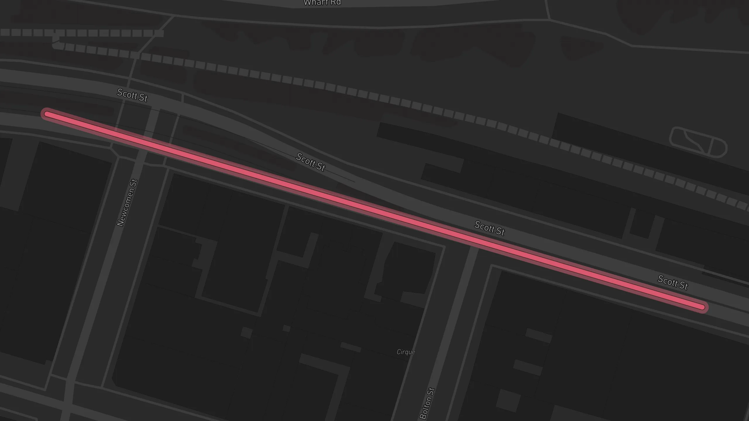 Map of street alignments in Newcastle