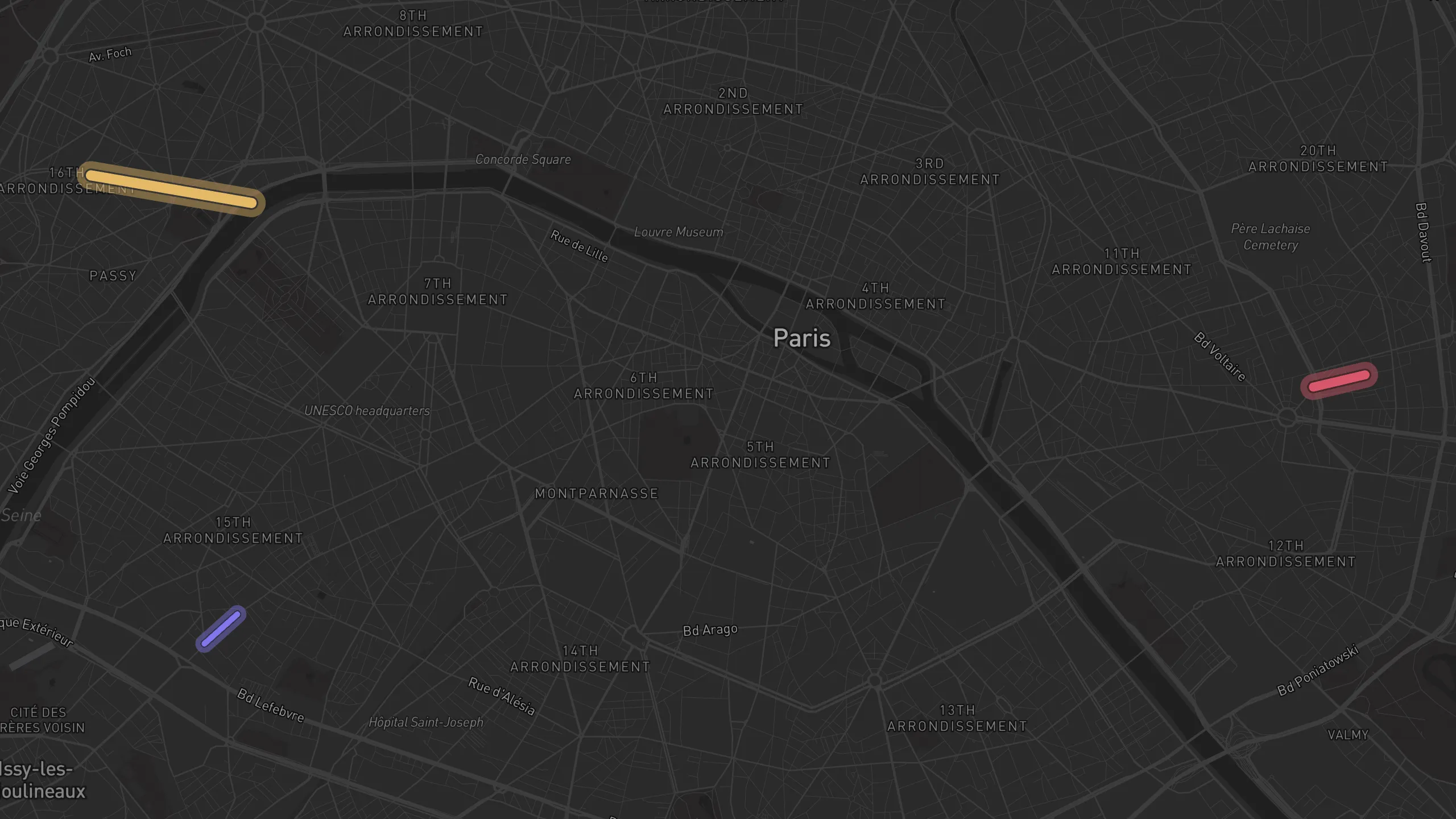 Map of street alignments in Paris