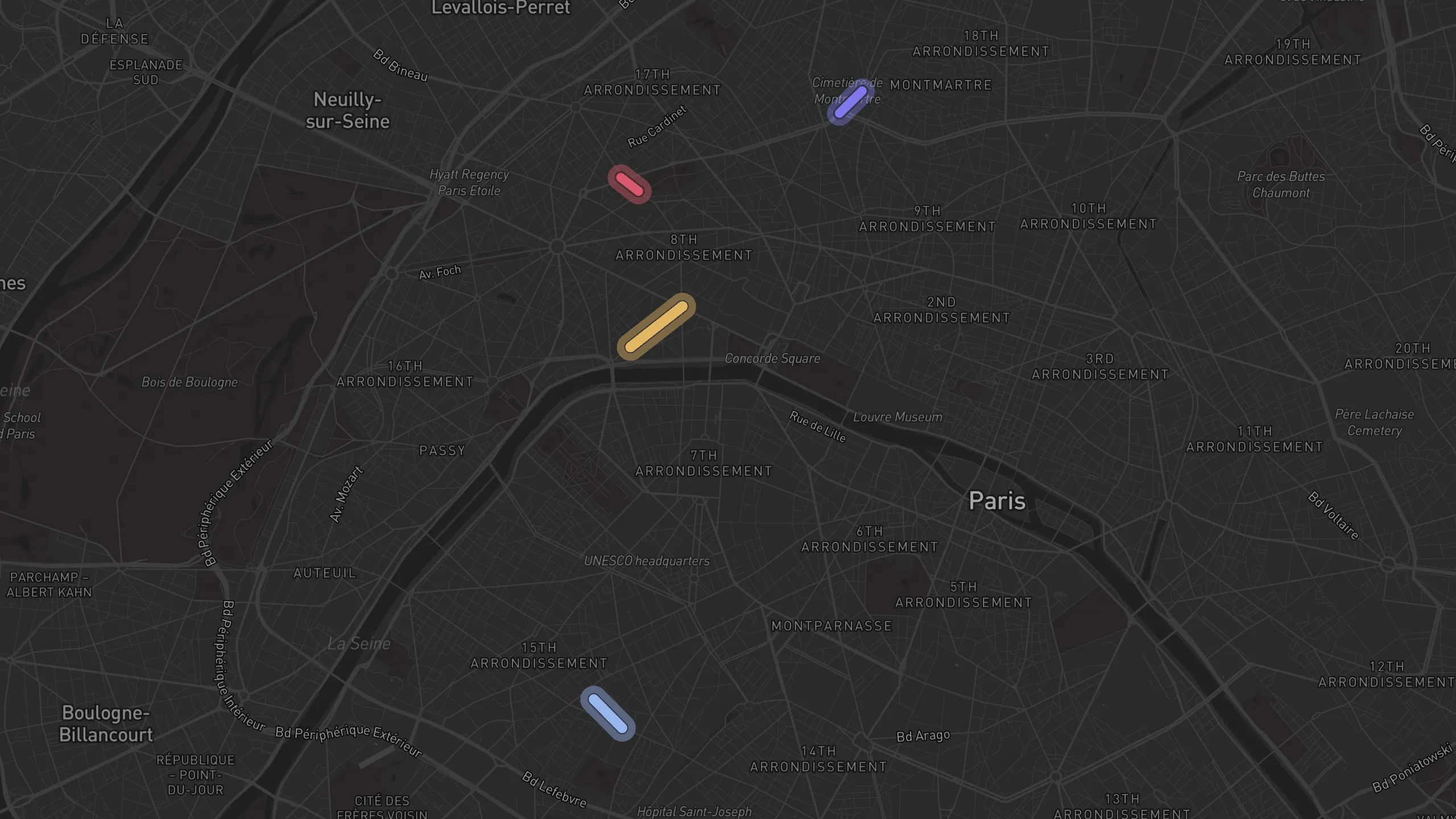 Map of street alignments in Paris