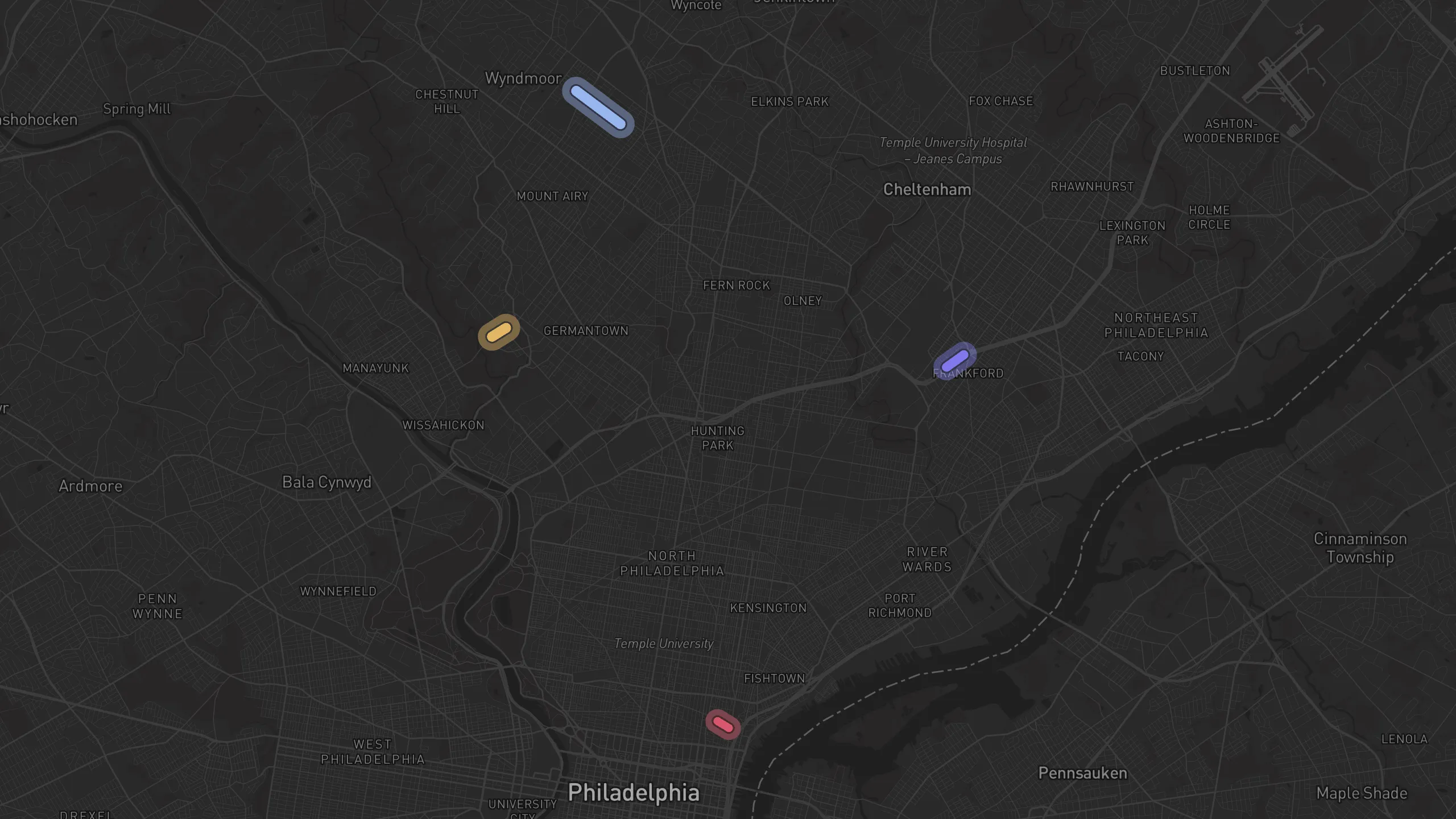 Map of street alignments in Philadelphia