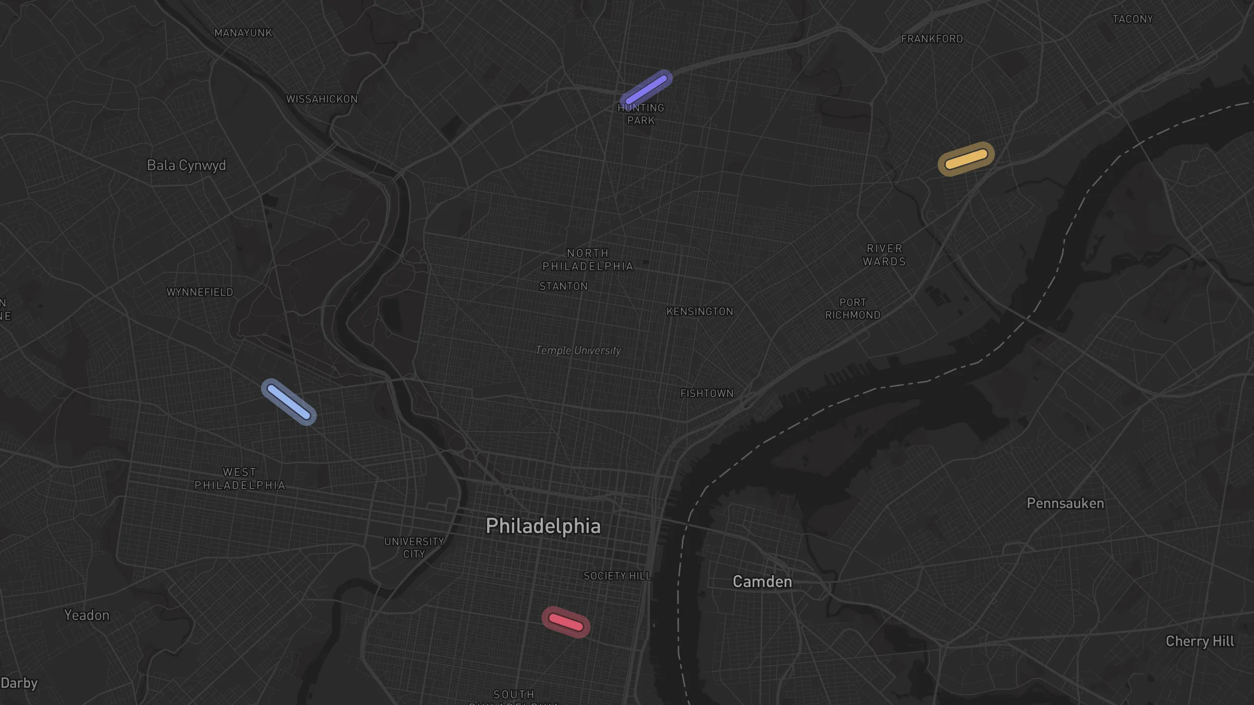 Map of street alignments in Philadelphia