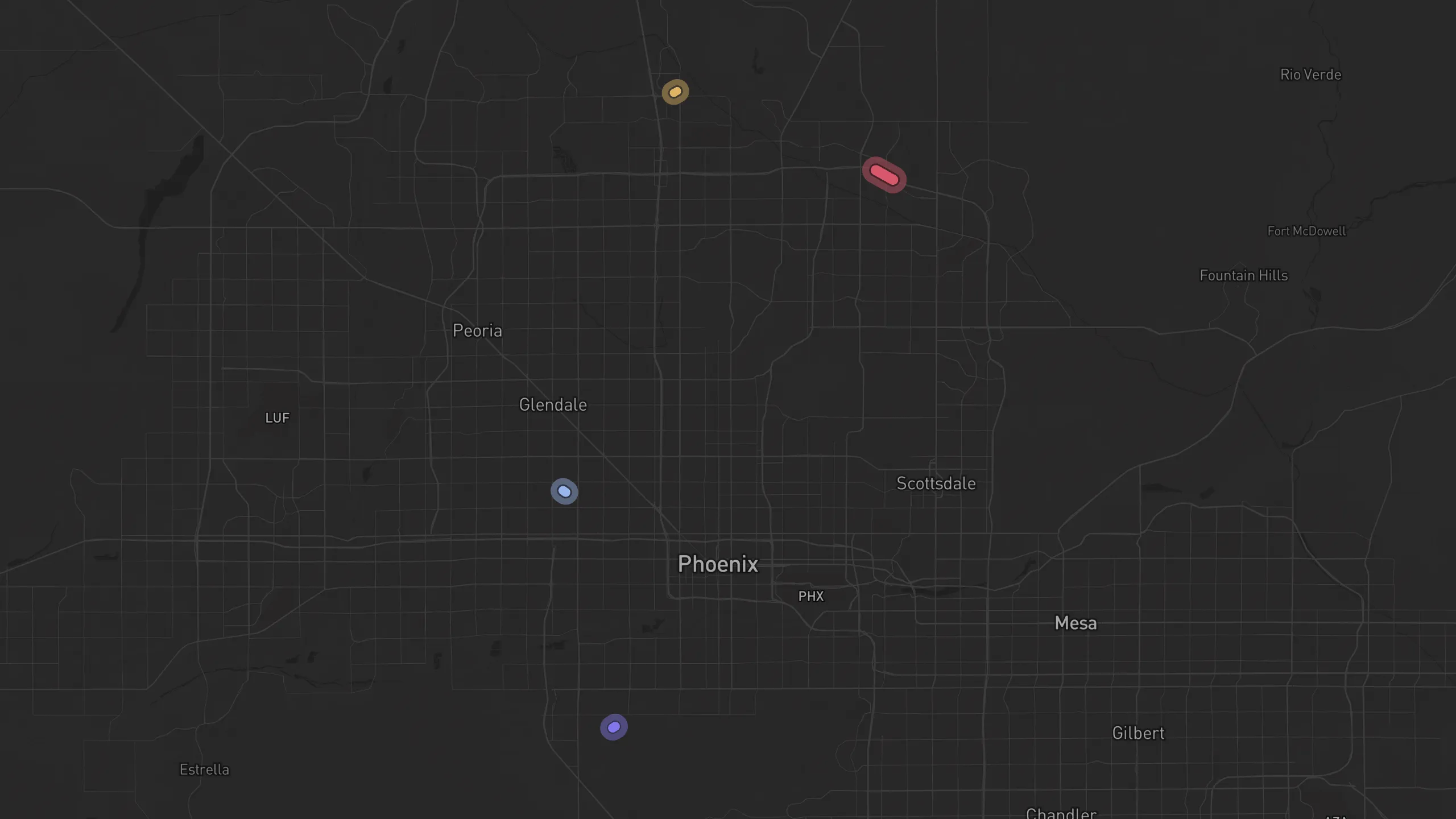 Map of street alignments in Phoenix