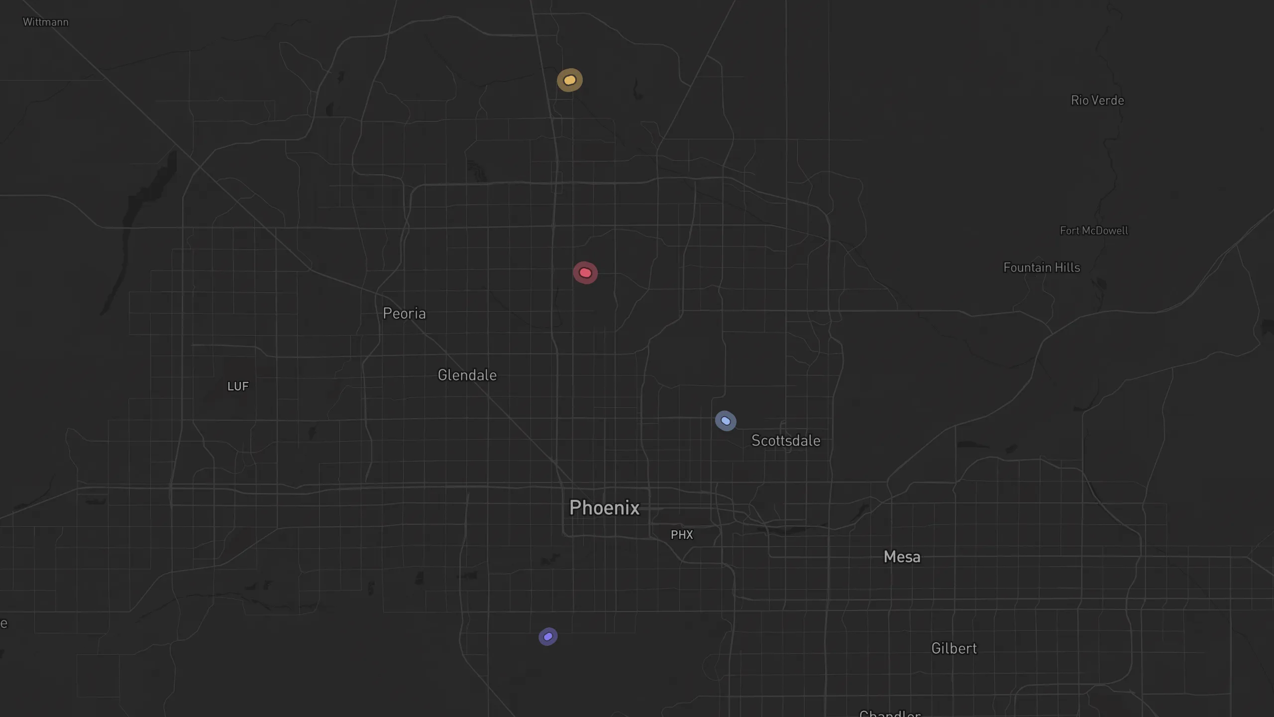Map of street alignments in Phoenix