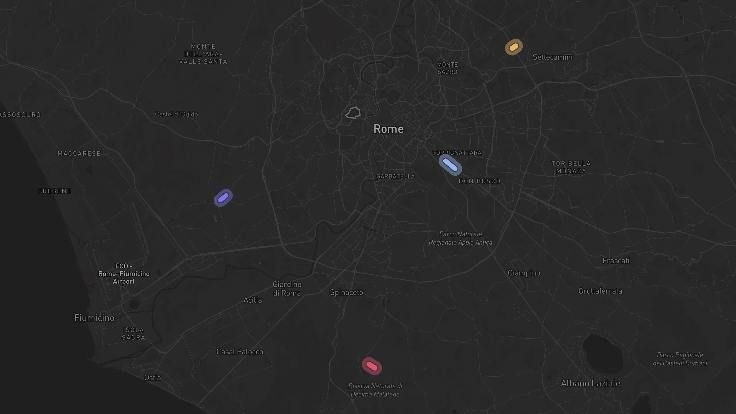 Map of street alignments in Rome