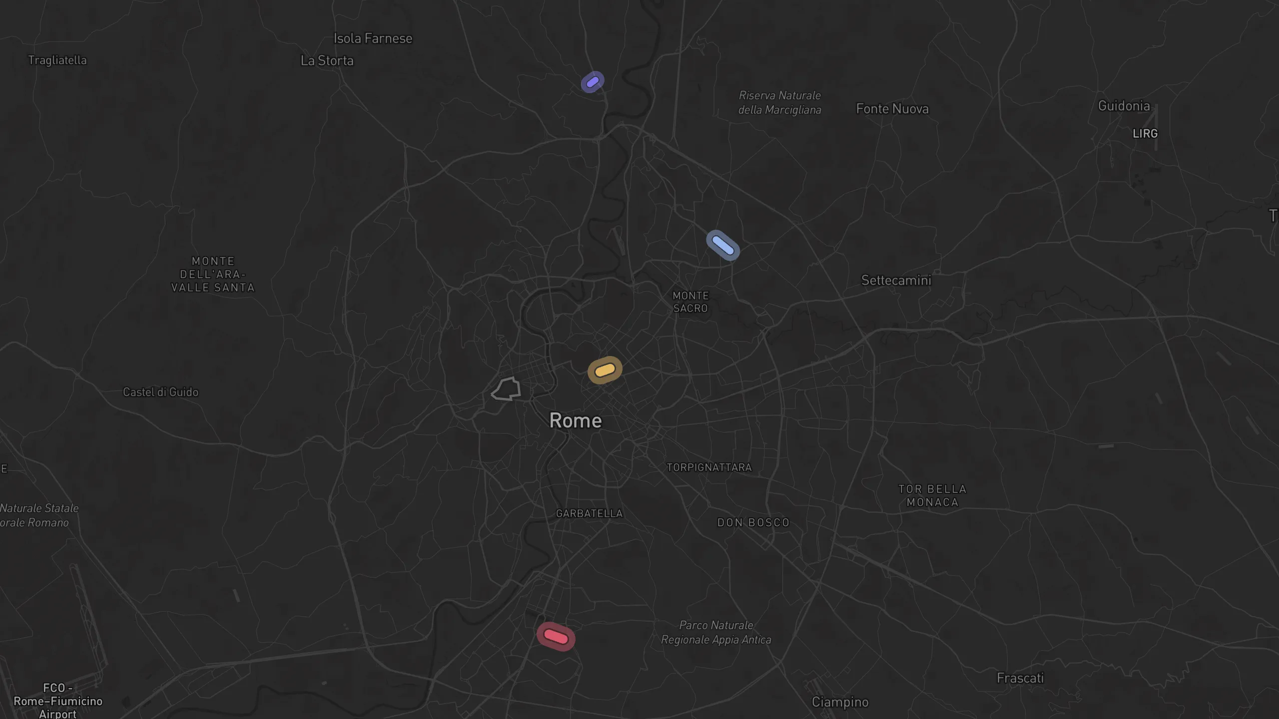 Map of street alignments in Rome