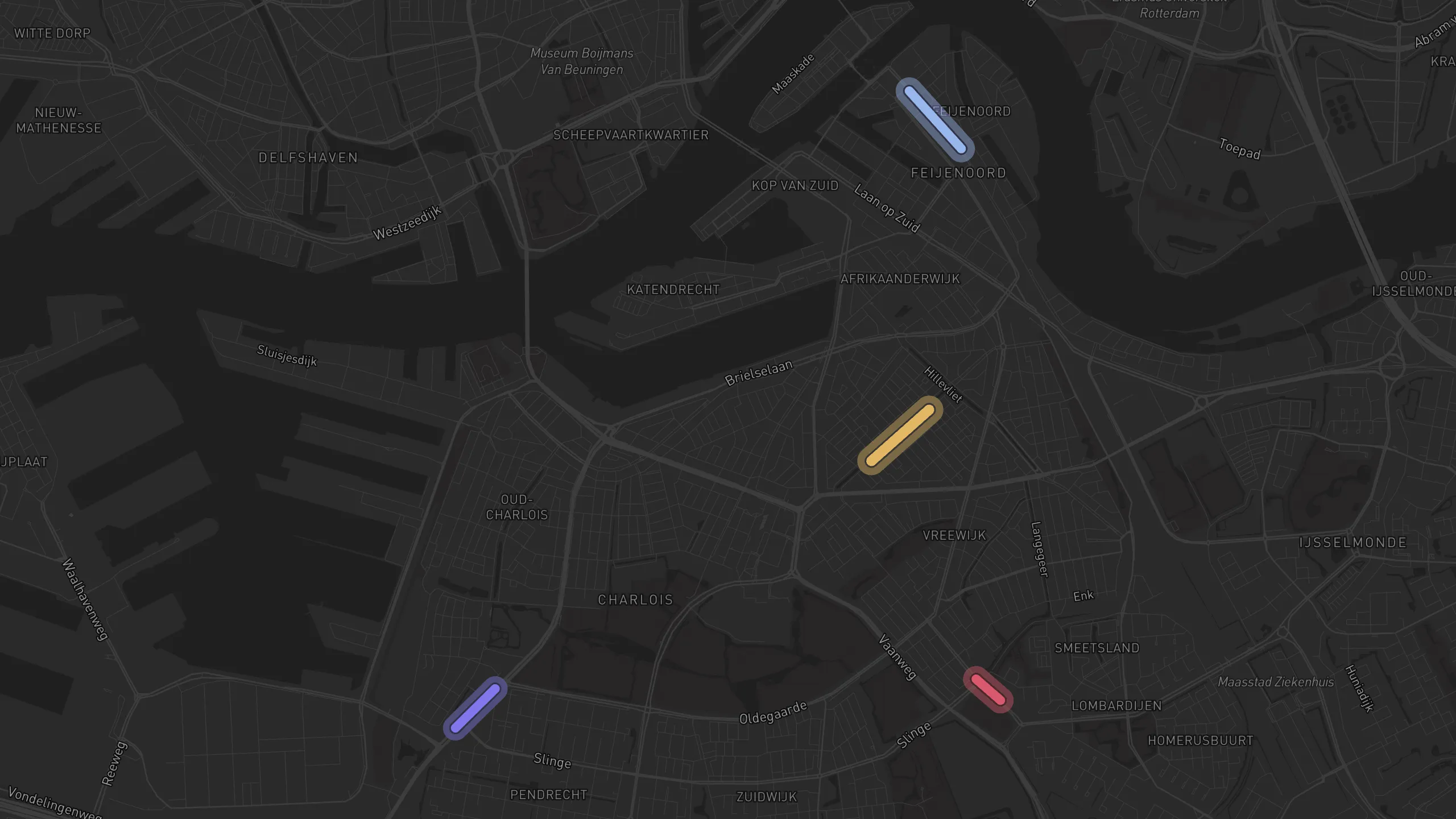 Map of street alignments in Rotterdam