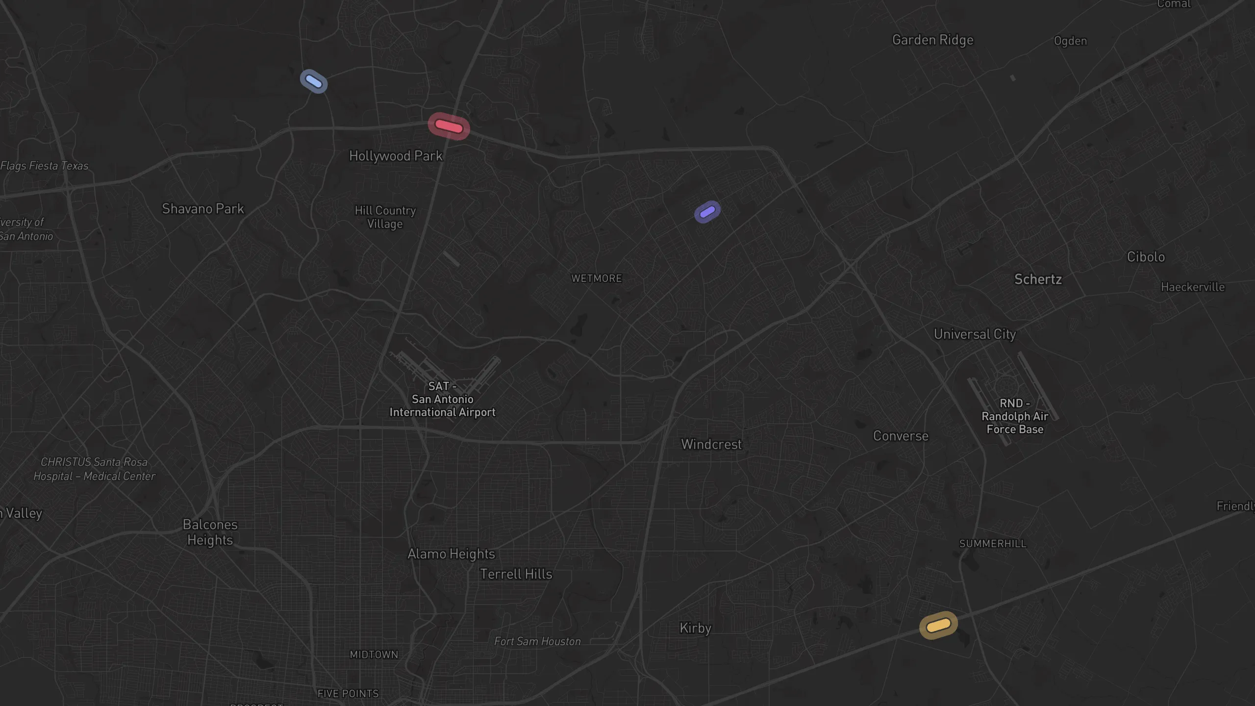 Map of street alignments in San Antonio